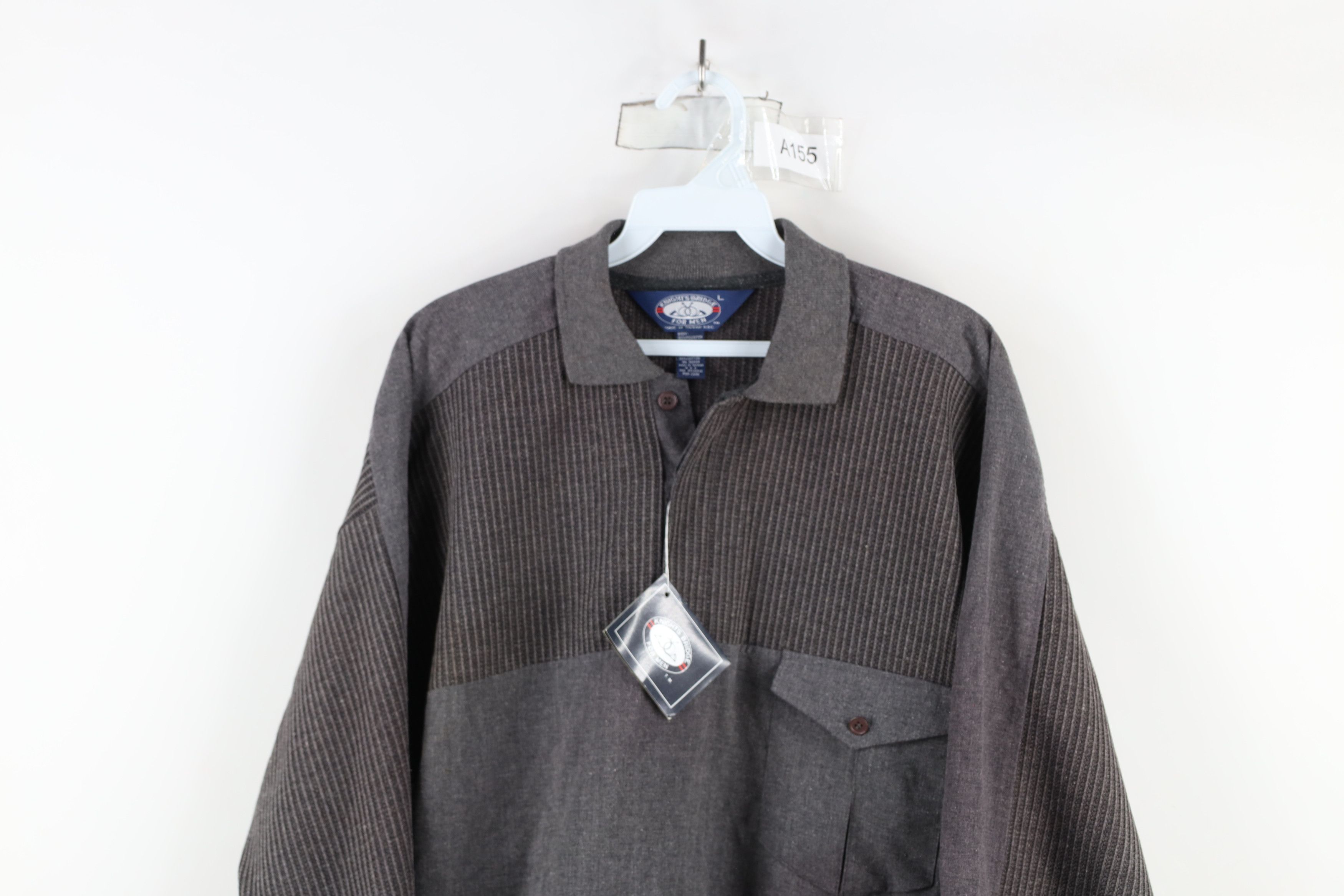 Vintage Deadstock Vintage 90s Streetwear Ribbed Knit Pullover Polo Size US L / EU 52-54 / 3 - 2 Thumbnail