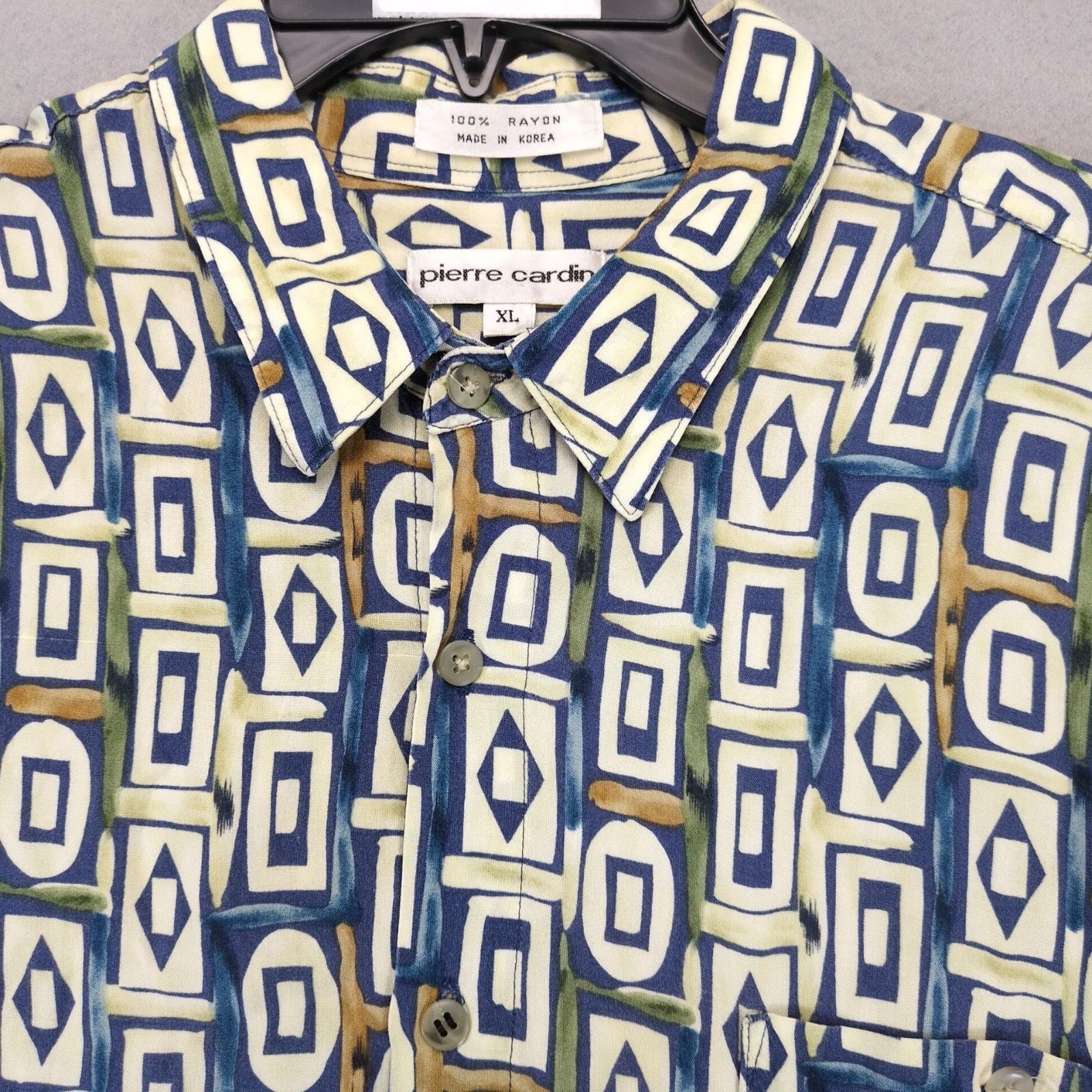 Pierre Cardin Vtg Pierre Cardin Tribal Geometric Shirt Men's XL Button Up Size US XL / EU 56 / 4 - 9 Thumbnail