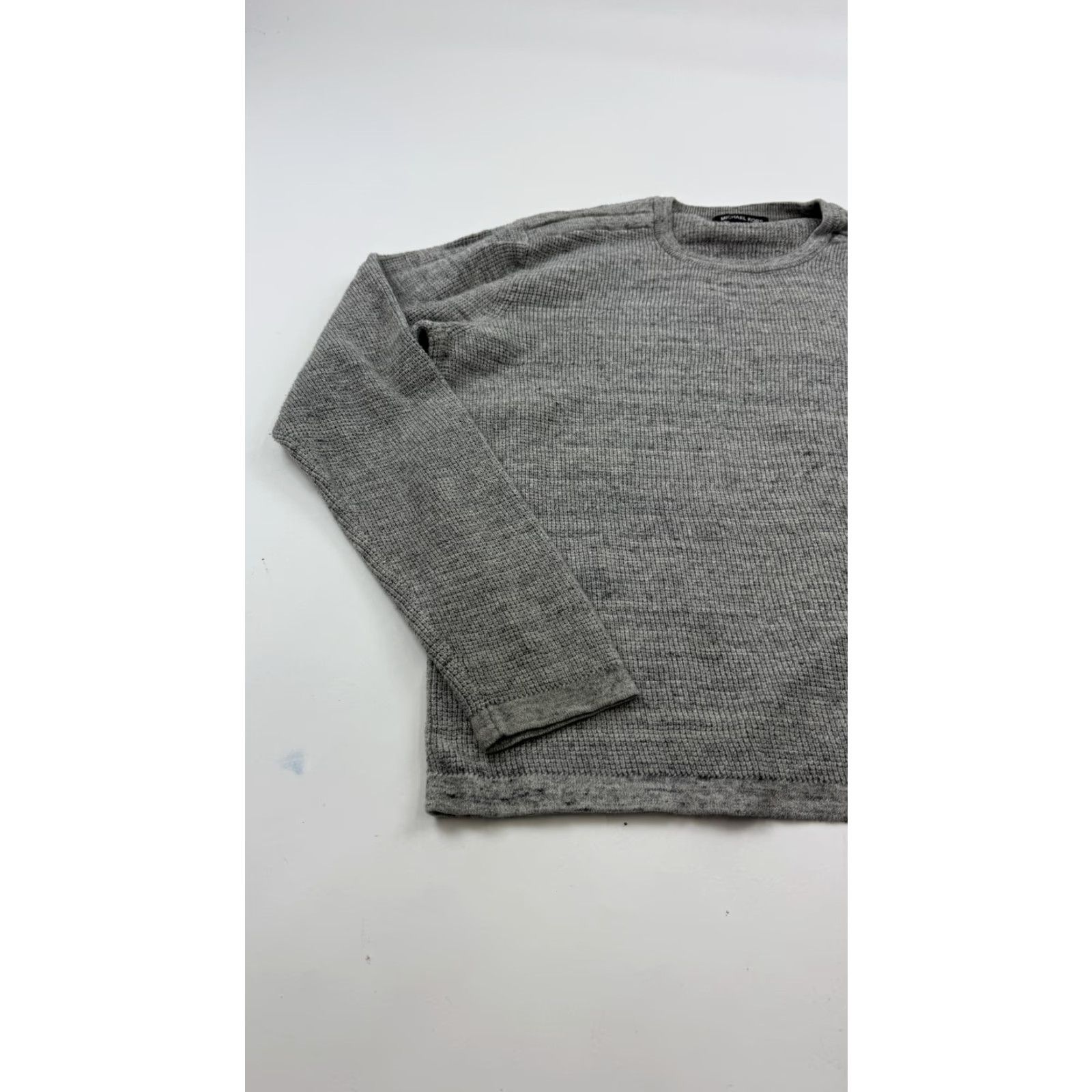Michael Kors MICHAEL KORS Sweater Mens Large Gray Waffle Knit Crewneck Long Sleeve Casual Size US L / EU 52-54 / 3 - 2 Thumbnail
