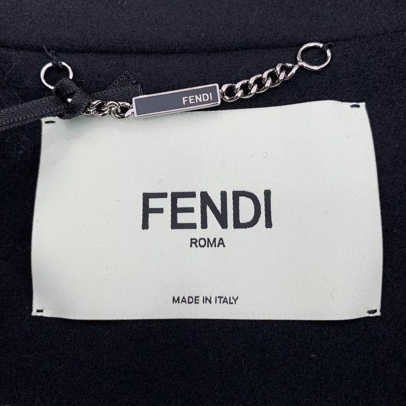 Fendi FENDI Black Wool Lapel Single Breasted Long Coat Size XXS / US 00 / IT 34 - 6 Thumbnail