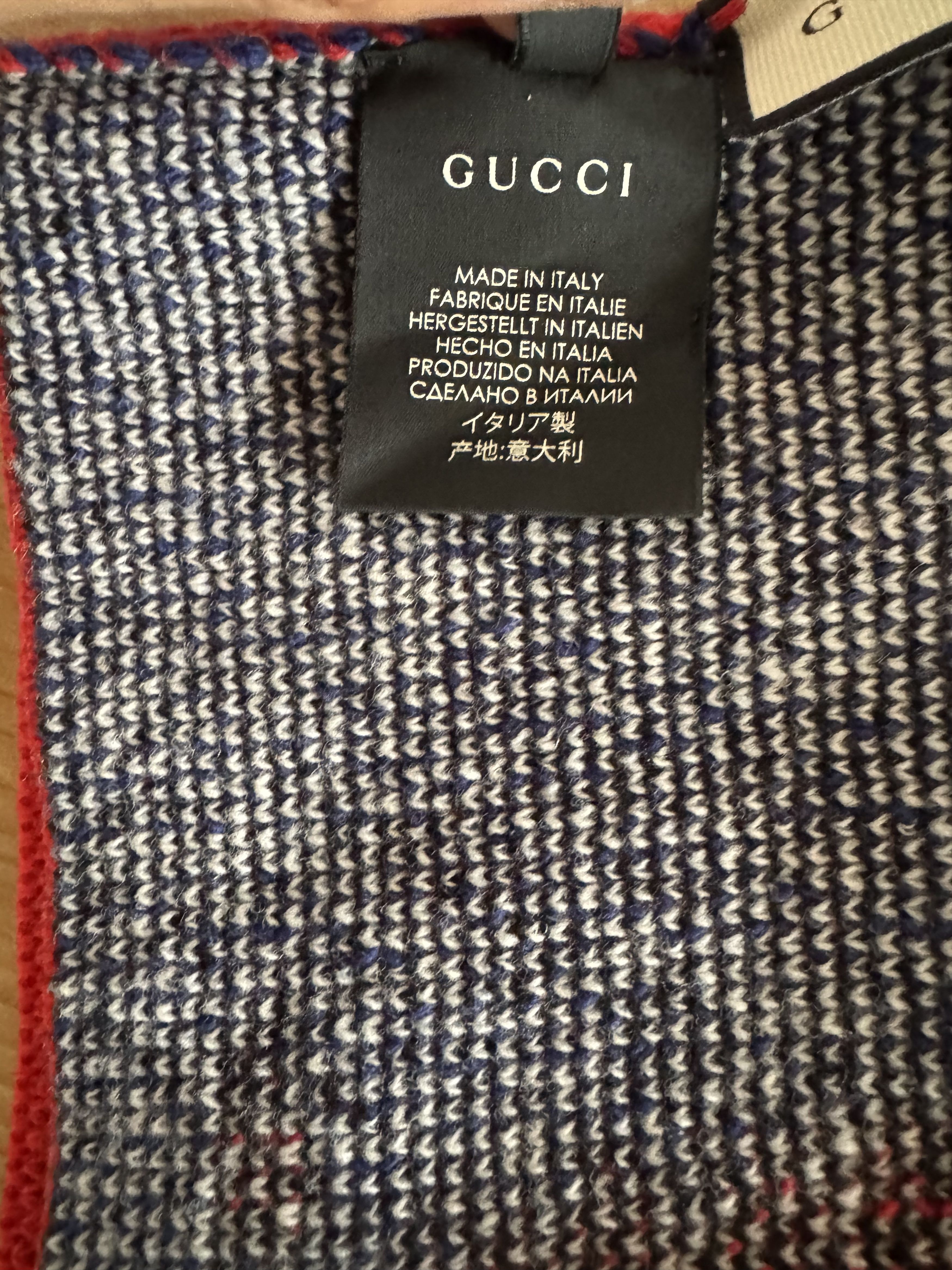 Gucci Red Angry Cat Jacquard Wool Beanie Size ONE SIZE - 8 Thumbnail