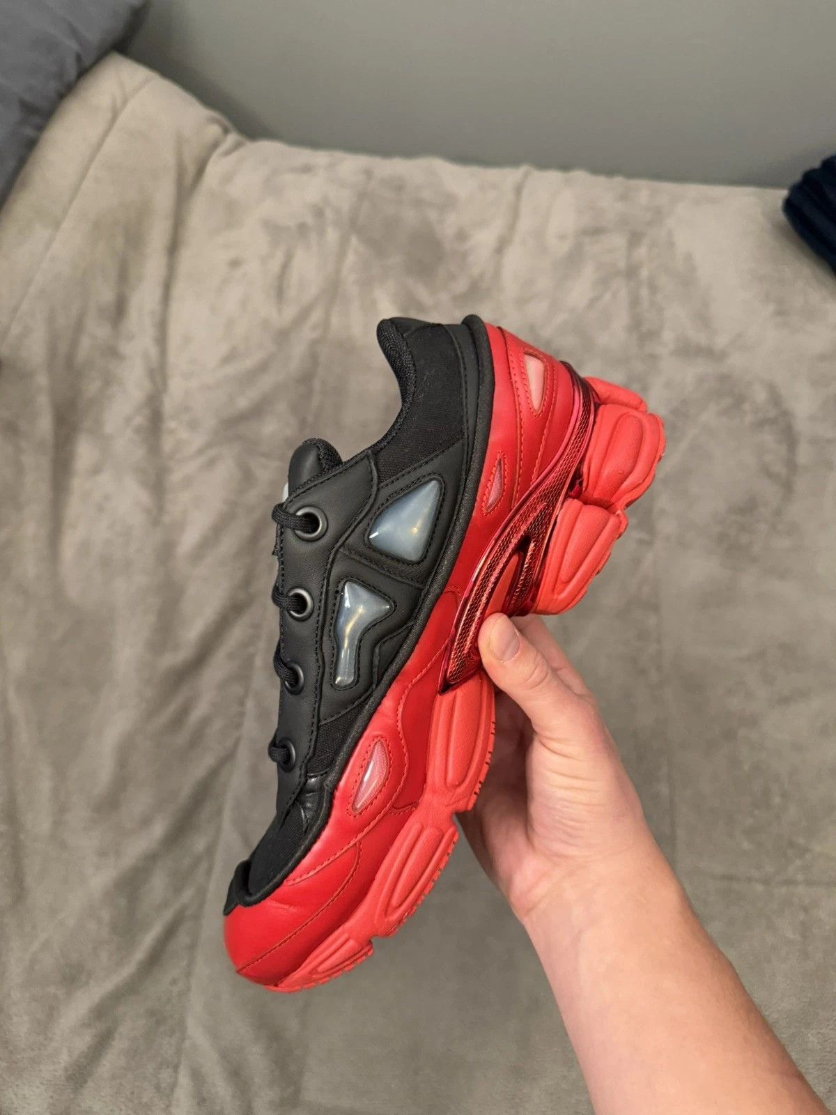 Raf Simons Adidas Raf Simons Ozweego 3 Black Scarlet Red 10 DA8775 Size US 10 / EU 43 - 6 Thumbnail