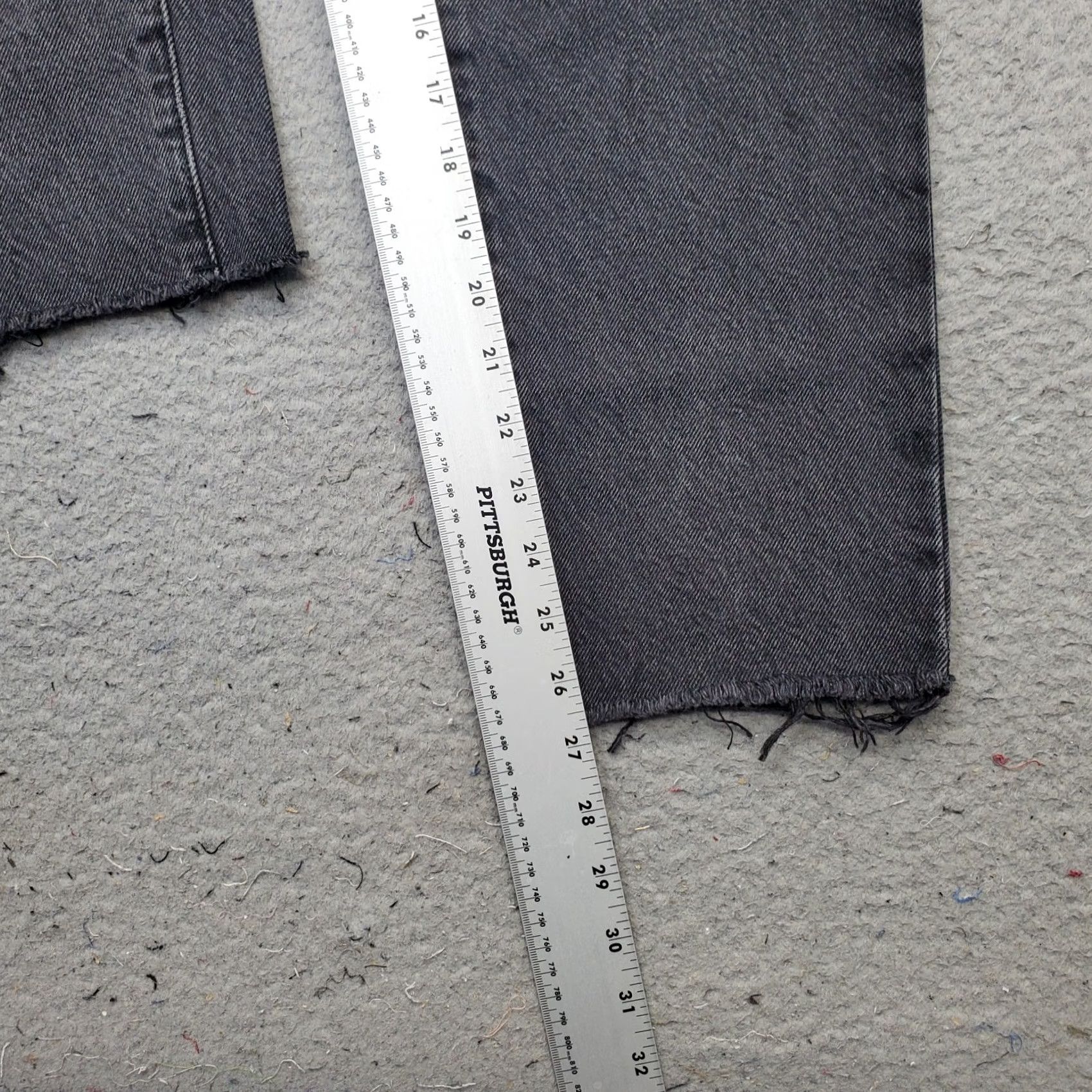 Pacsun PacSun Straight Jeans Womens 26 Black Denim Stretch Raw Hem High Rise Dark Wash Jeans Size 26" / US 2 / IT 38 - 4 Thumbnail
