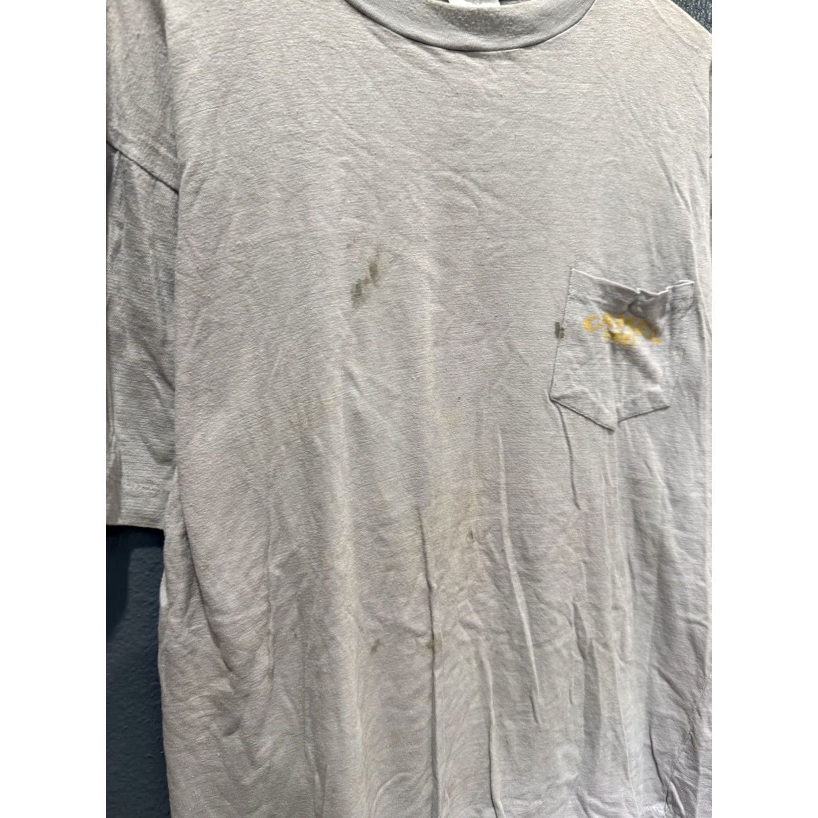 Camel VINTAGE Camel Pro Racing Joe Cool Gray Pocket Tee Shirt XL Men 80s Size US XL / EU 56 / 4 - 6 Thumbnail