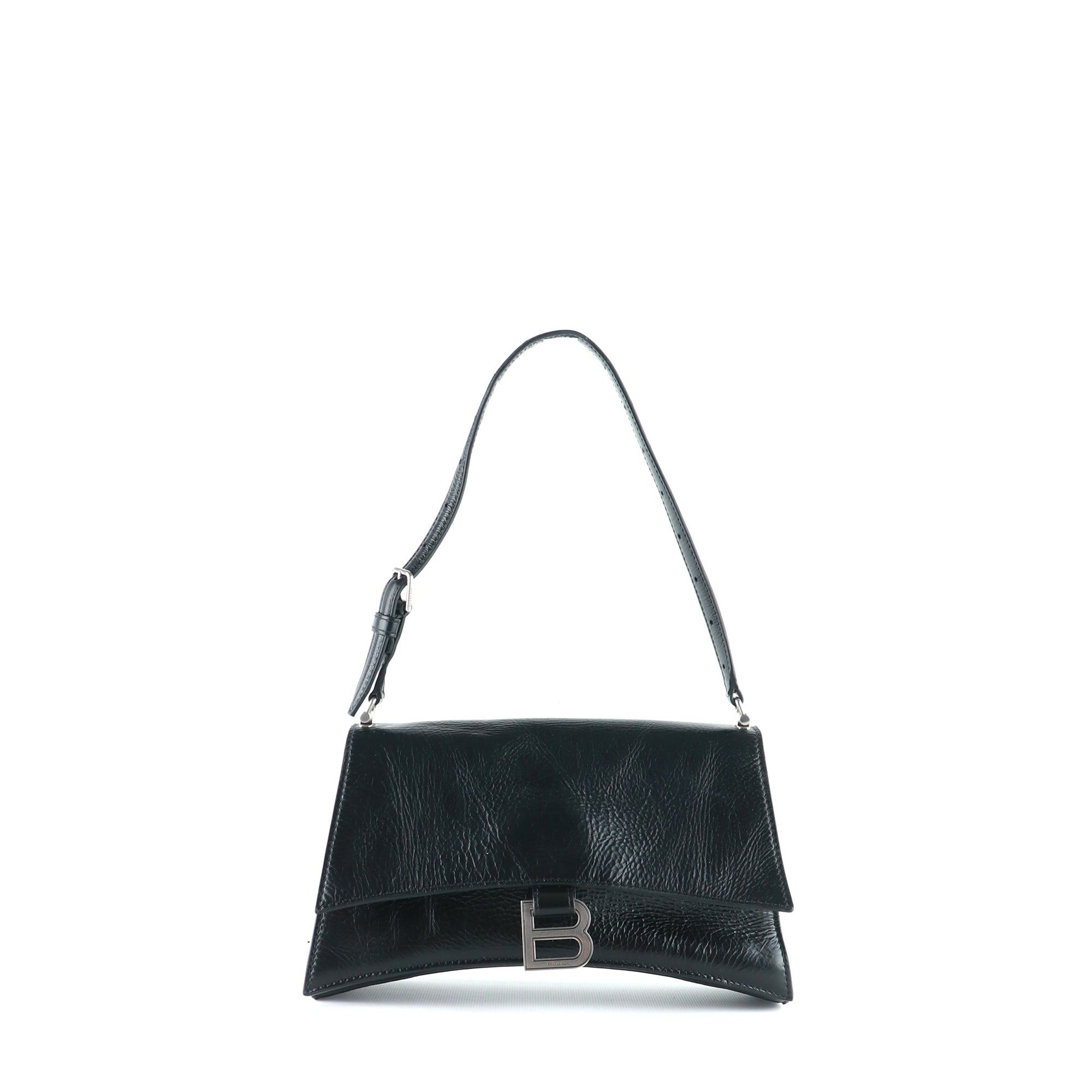 BALENCIAGA Crush small shoulder bag in black leather