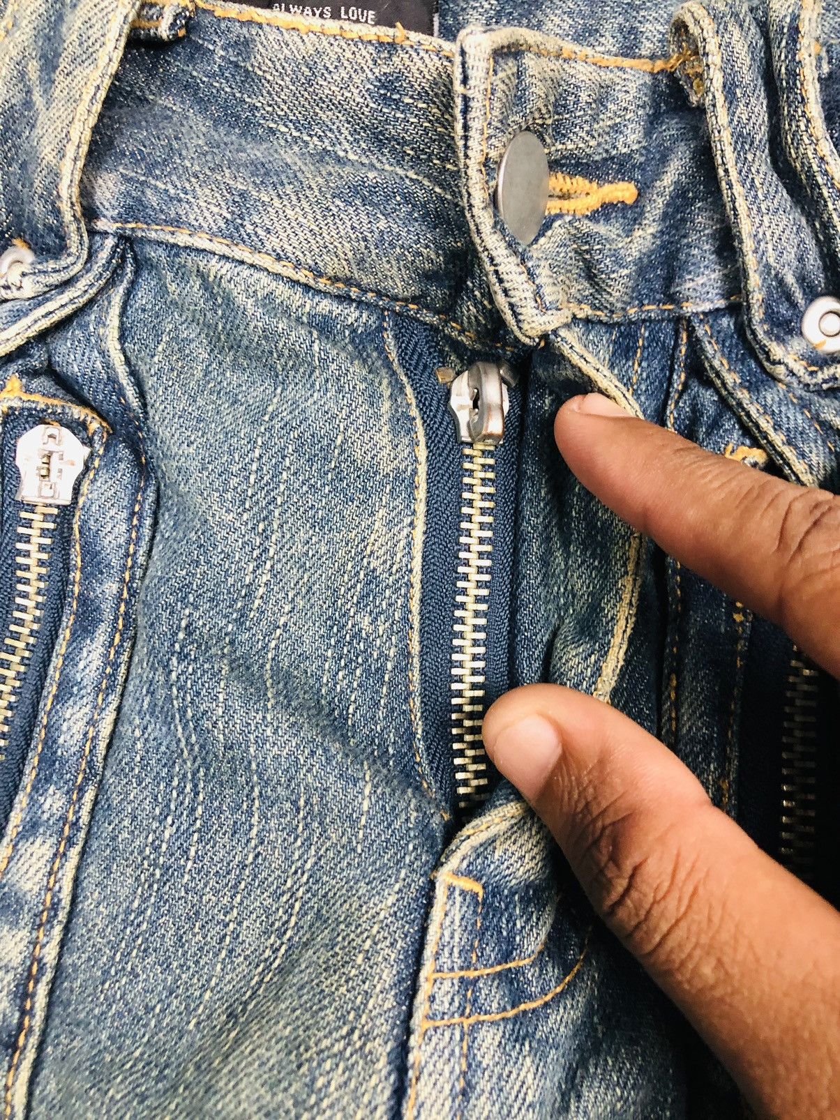 Japanese Brand Lav Y2k Multi-Pocket Cargo Flare Jeans (37) Size US 29 - 8 Thumbnail