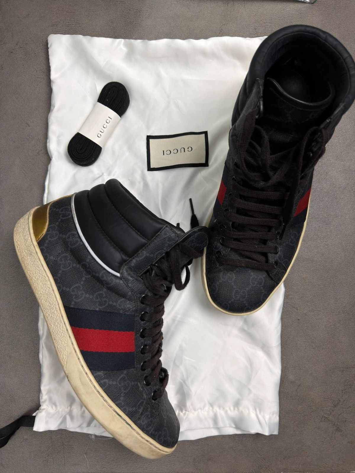 Gucci Gucci GG monogram supreme canvas high top trainers Size US 8 / EU 41 - 4 Thumbnail