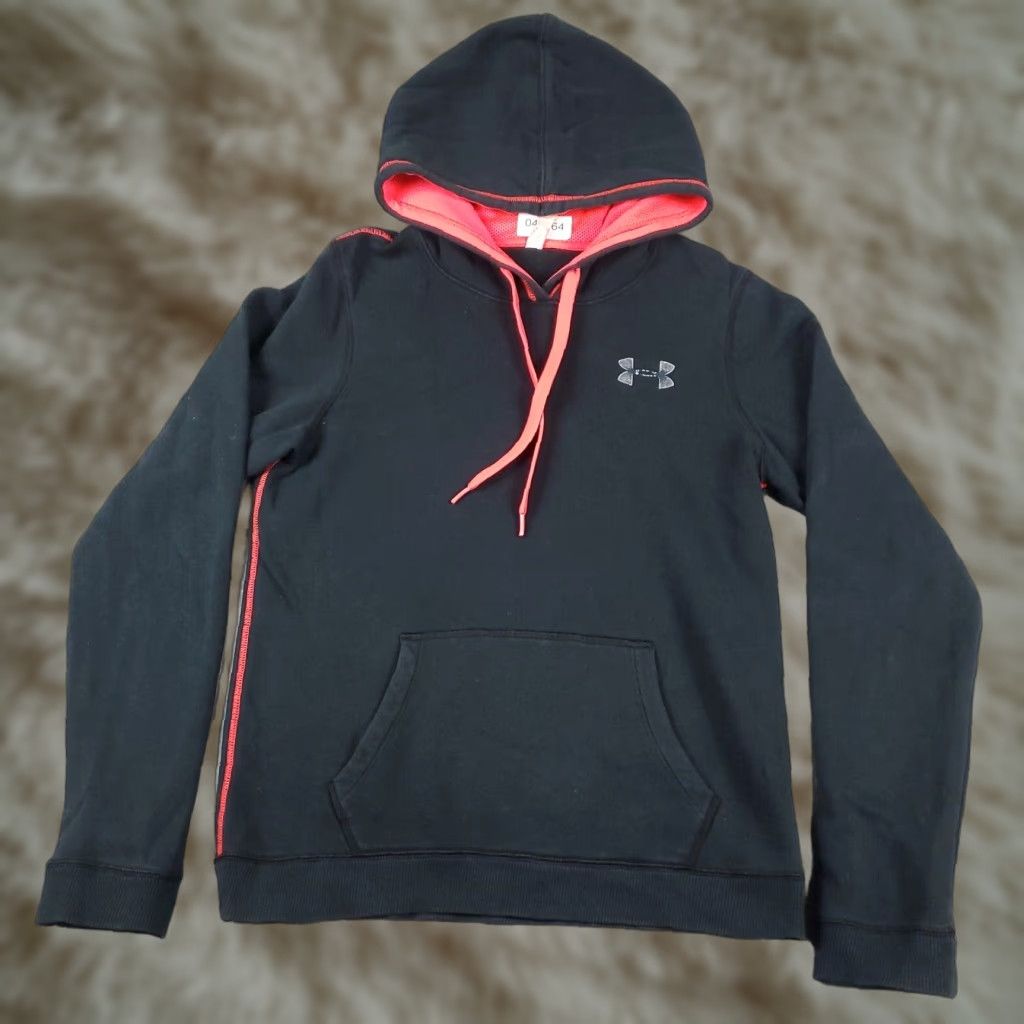 Under Armour Under Armour Hoodie Womens Small Black Pullover Sweatshirt Knit Fleece Logo Pockets Regular Size S / US 4 / IT 40 - 1 Thumbnail