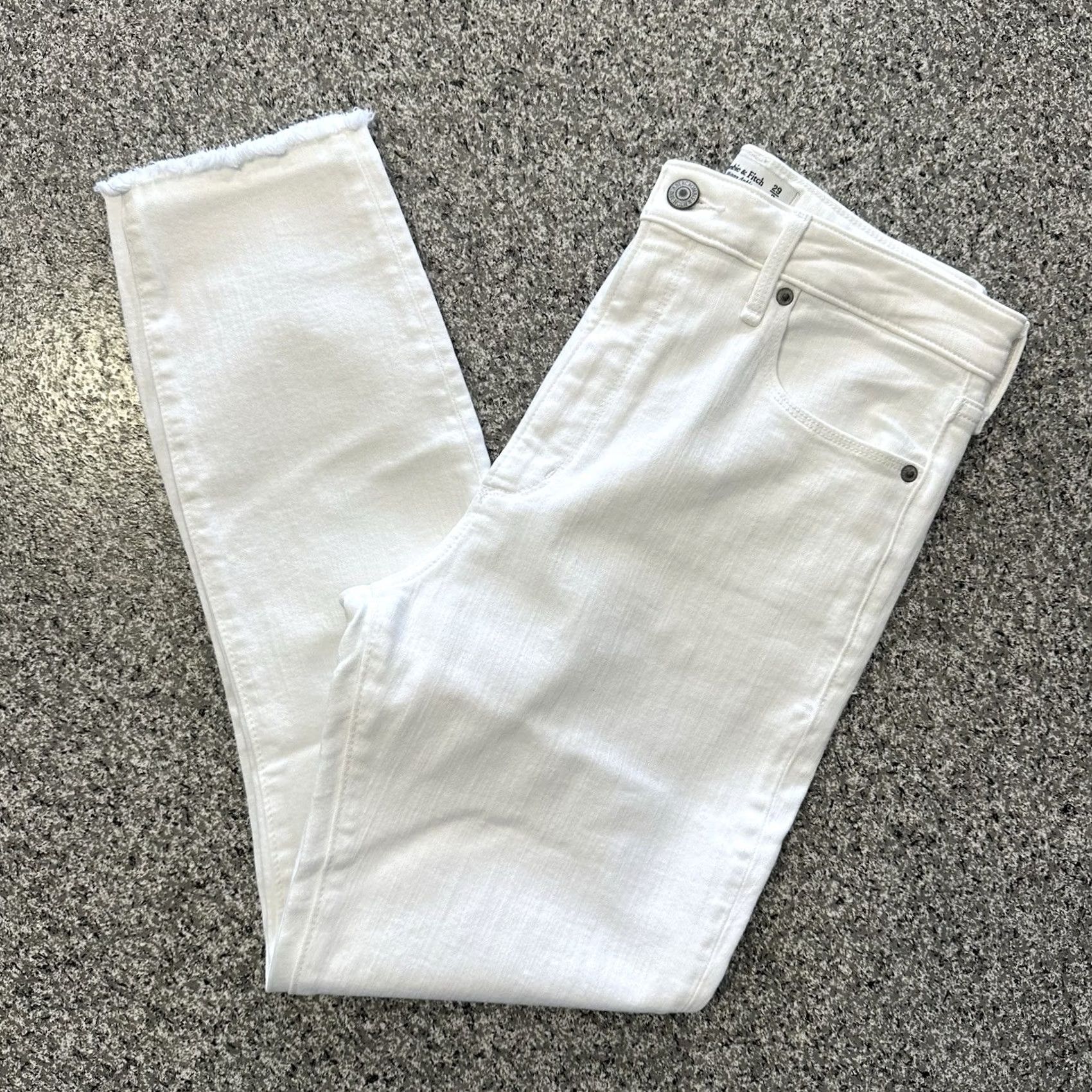 Abercrombie & Fitch Abercrombie & Fitch Jeans Womens 8 29x27 Super Skinny Ankle High Rise White Size 29" - 2 Thumbnail