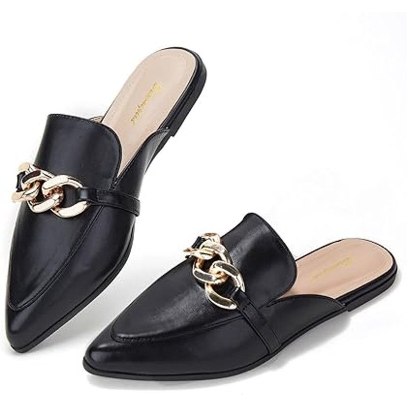 Other Bison Spirit Slip On Pointed Toe Flats Loafer Mules Black 7 Size US 7 / IT 37 - 1 Thumbnail