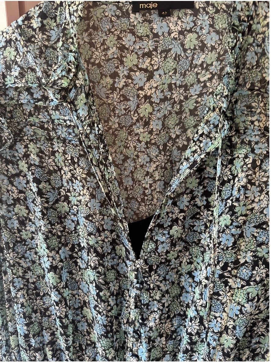 Maje New French Designer Floral Midi Dress Size M / US 6-8 / IT 42-44 - 15 Thumbnail