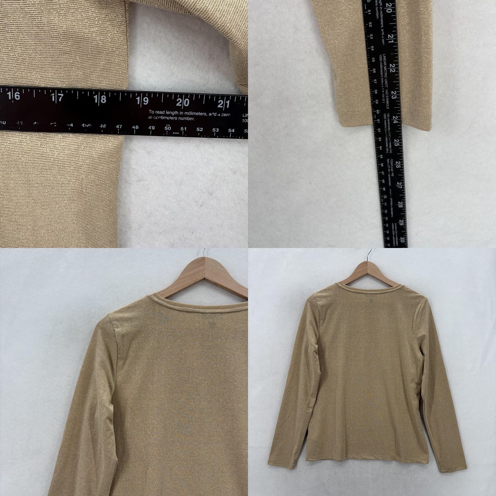 Talbots Talbots Gold Metallic Knit Shirt Womens Medium Long Sleeve Casual Crew Neck Sparkle Top Size M / US 6-8 / IT 42-44 - 8 Thumbnail