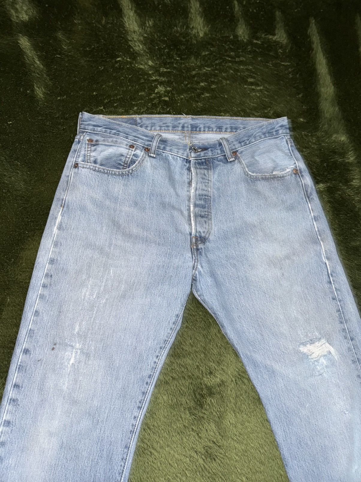 Levi's [W34/L32] Levis 501 Distressed Vintage Wash Denim Pants Size US 34 / EU 50 - 5 Thumbnail