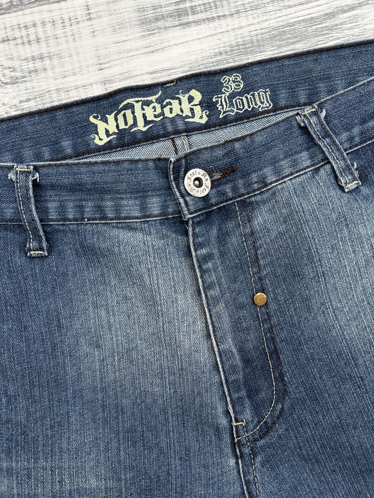 No Fear Rare NO FEAR Skull Embroidered Baggy Jeans Pants size 38 Size US 38 / EU 54 - 7 Thumbnail