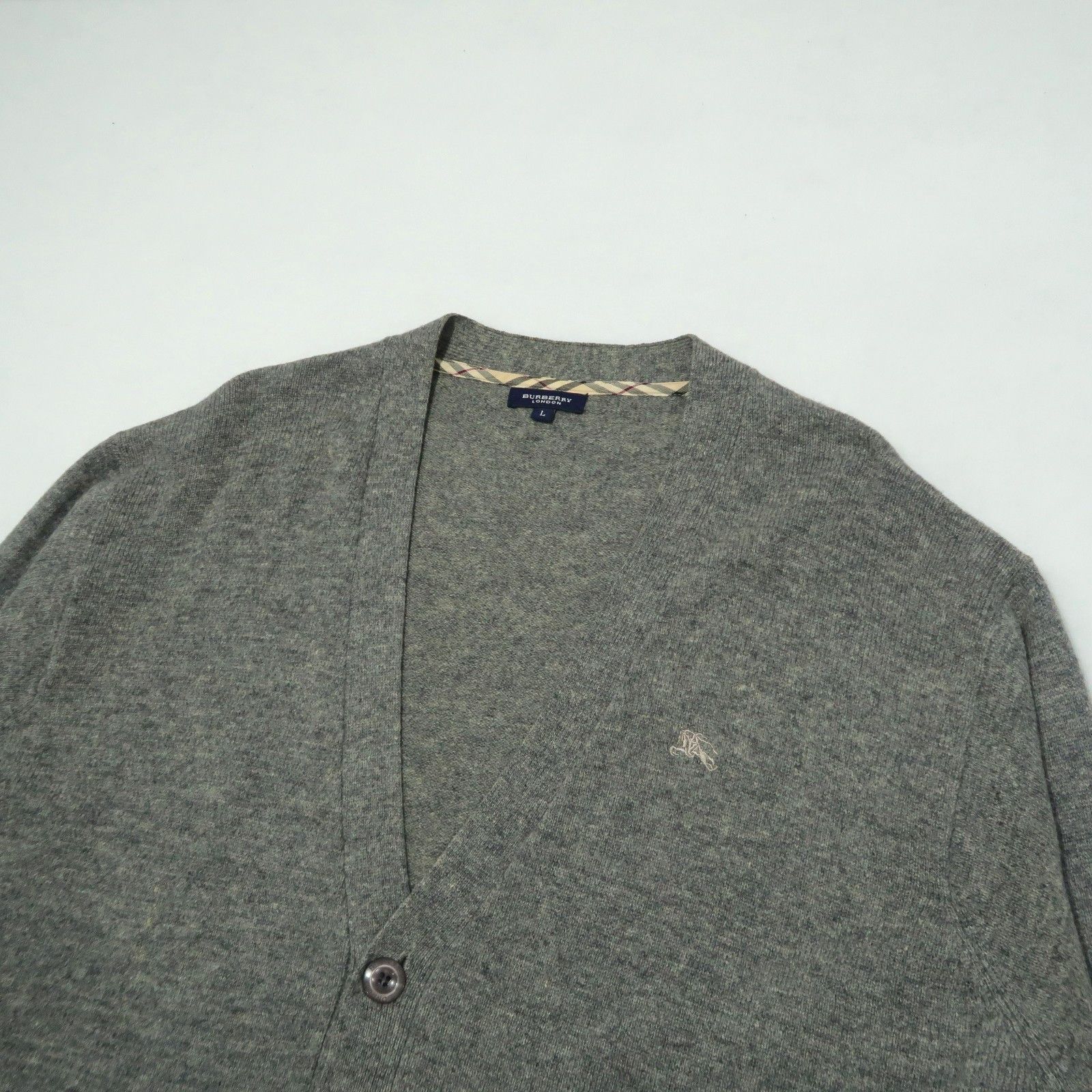 Burberry Vintage 90s Burberry London Wool Knit Cardigan Size US L / EU 52-54 / 3 - 3 Thumbnail