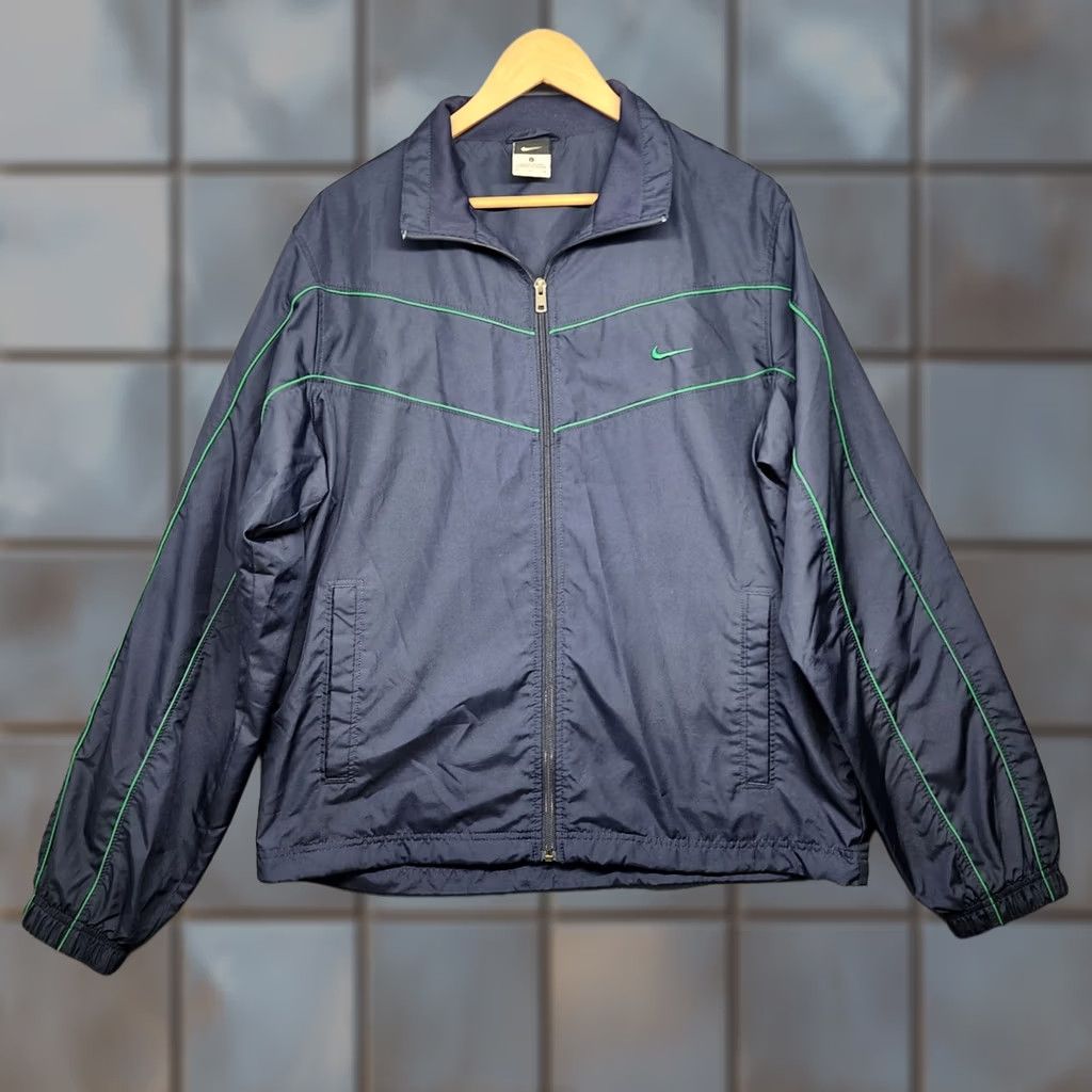 Nike Nike Windbreaker Jacket Mens Large Navy Blue Full Zip Lined Sport Culture Size US L / EU 52-54 / 3 - 1 Thumbnail