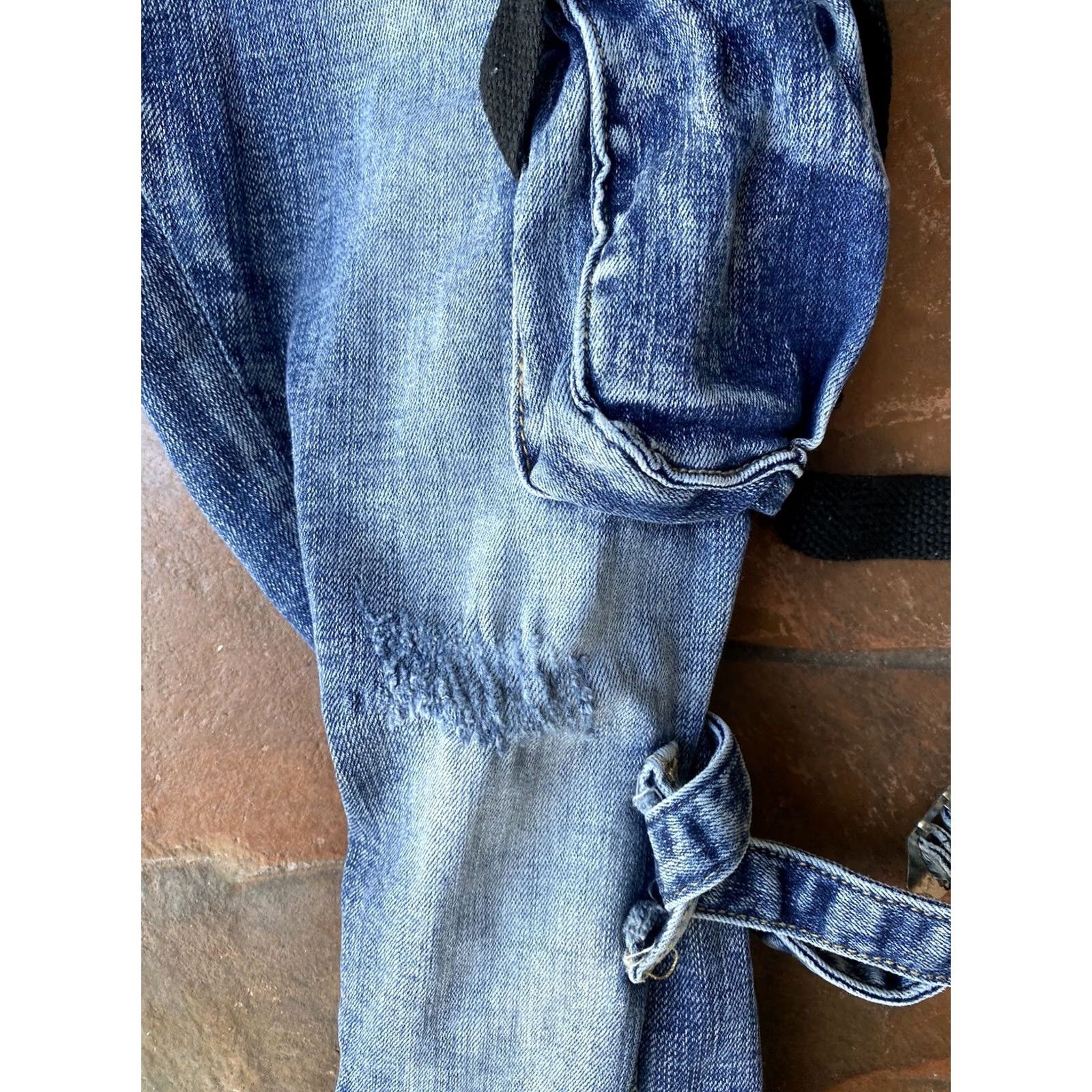 Denime VINTAGE VALABASAS Jeans Distressed Punk Blue Cargo Skinny Denim Jeans Size 29 Size US 29 - 6 Thumbnail