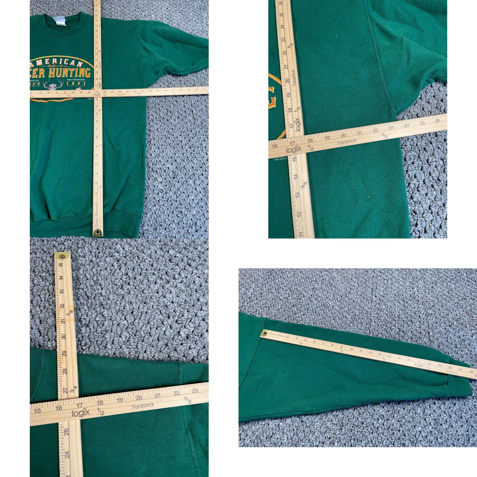 Hanes VINTAGE Hanes Sweatshirt Deer Hunting Graphic Crew Neck Green XL Heavyweight Men’s Pullover 90s Outdoors Size US XL / EU 56 / 4 - 8 Thumbnail