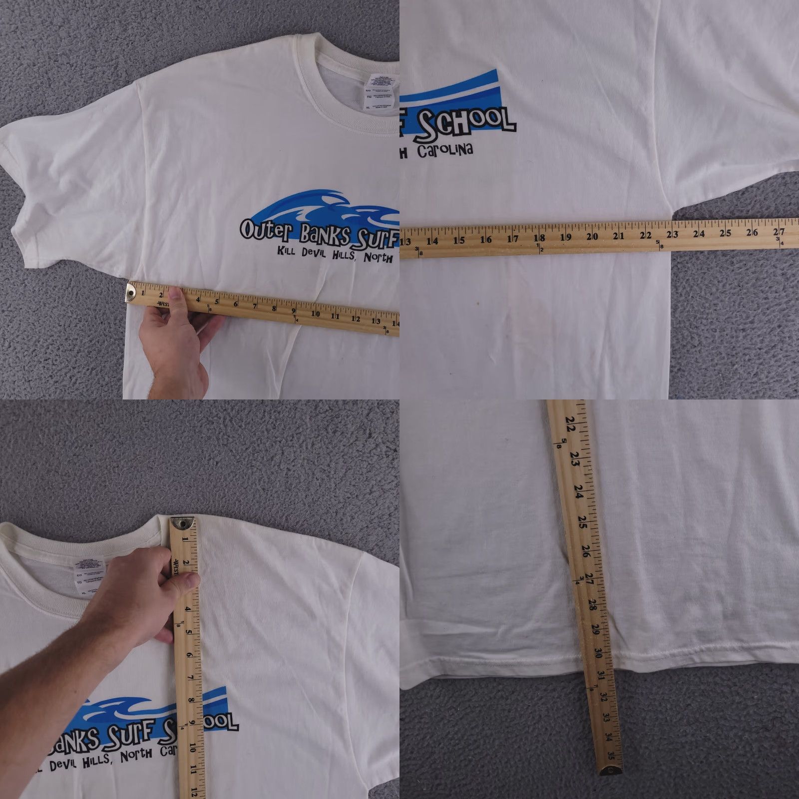 Gildan VINTAGE Gildan Shirt Mens XL White Nature Ocean OBX Surf Recycle Mens XL White Nature OBX Surf Size US XL / EU 56 / 4 - 8 Thumbnail