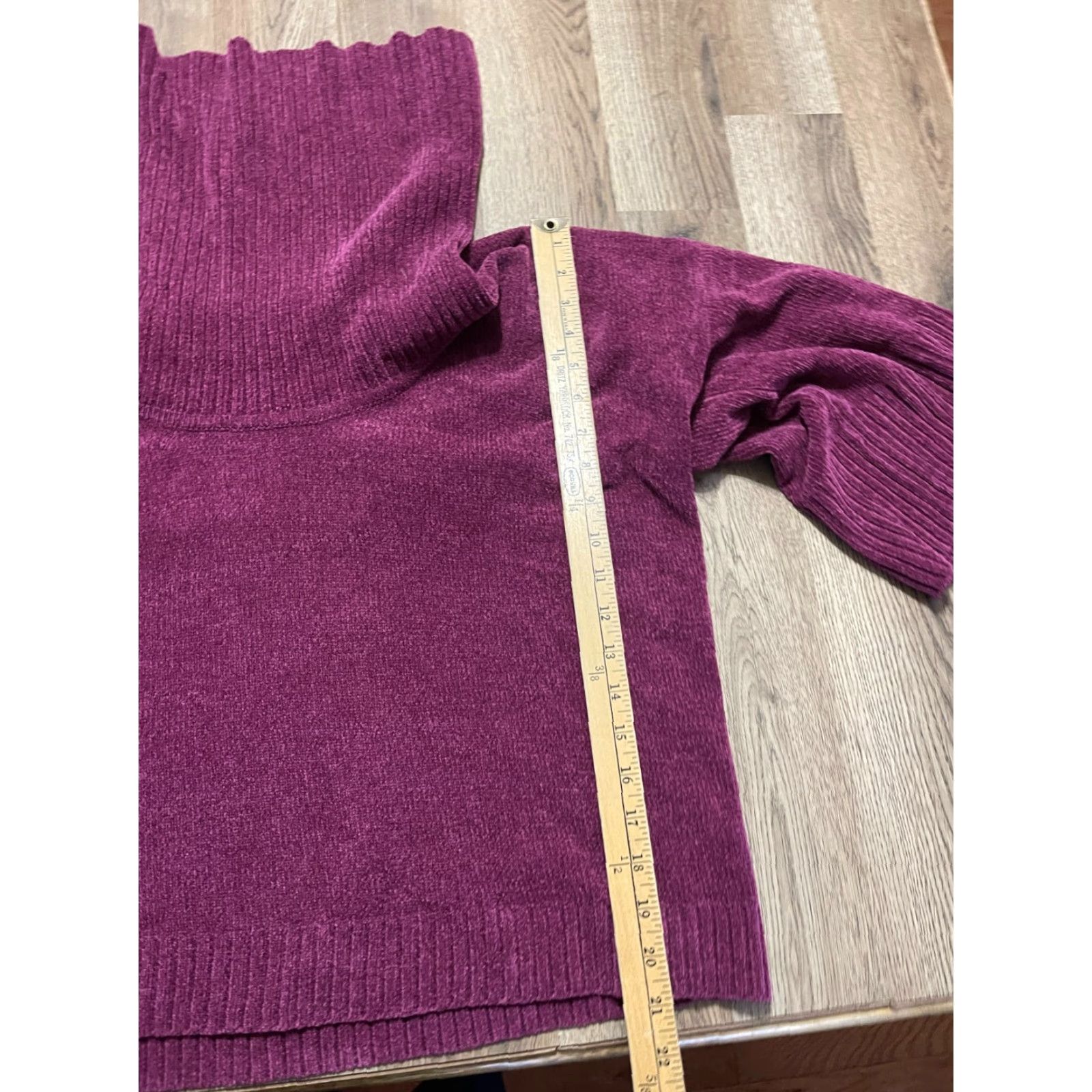 Vintage Moda International Sweater Women's Size Medium Purple Turtleneck Pullover Casual Pullover Knit Long Sleeve Solid Fall Spring Summer Womens Size M / US 6-8 / IT 42-44 - 6 Thumbnail