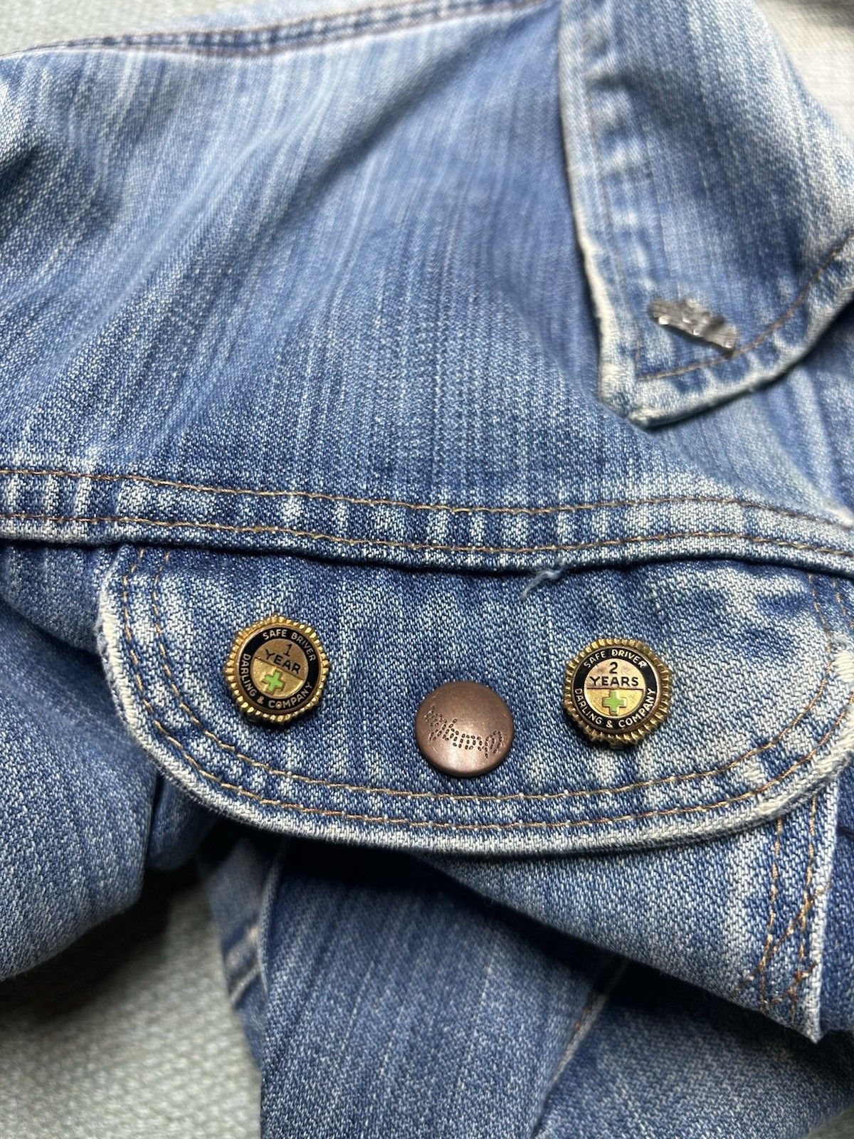 Vintage VTG 70s wrangler no fault denim jacket faded speedy patch L Size US L / EU 52-54 / 3 - 15 Thumbnail