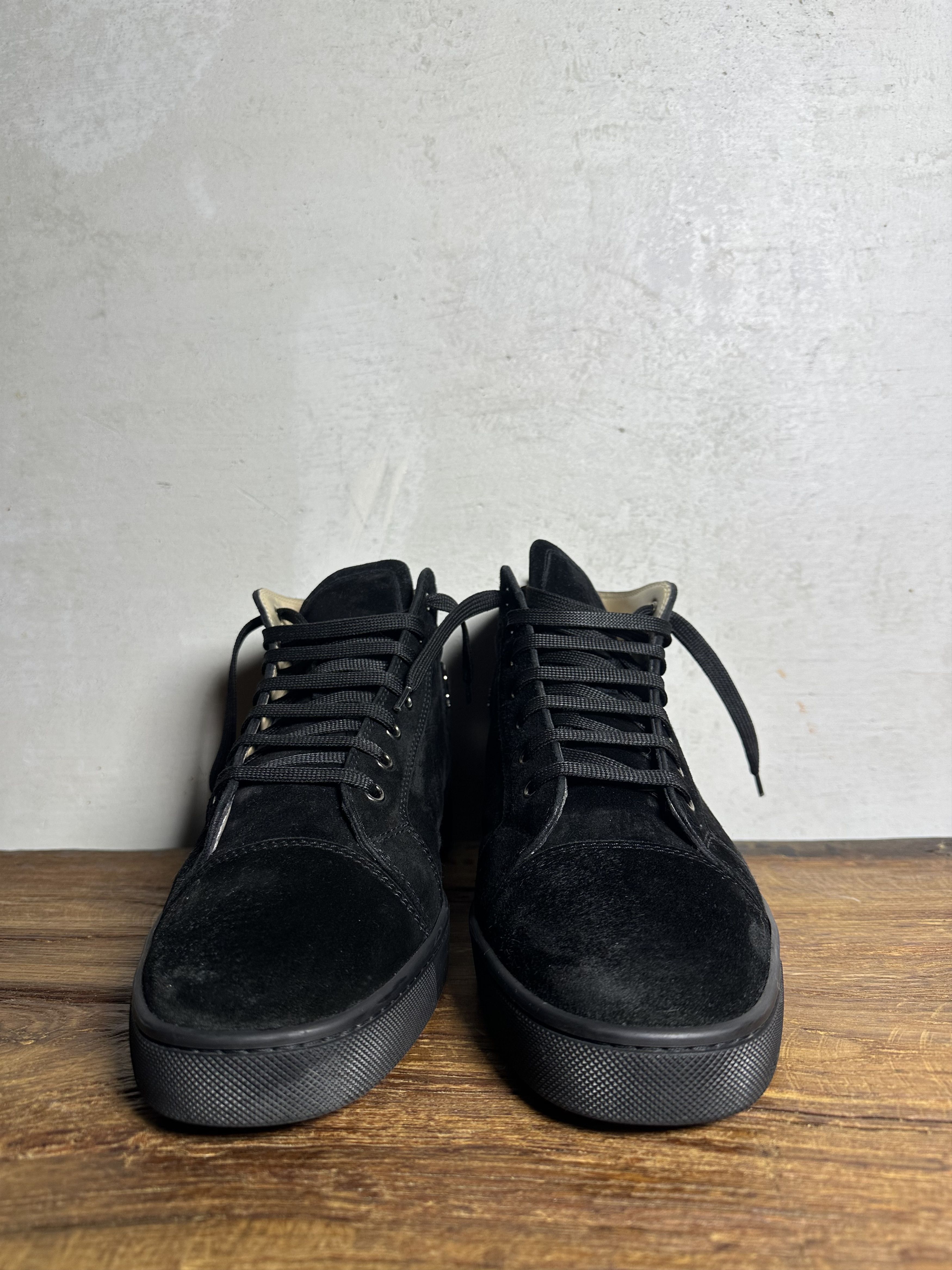 Christian Louboutin Christian Louboutin Louis Black Veau Suede High-Top Sneakers Size US 10.5 / EU 43-44 - 4 Thumbnail