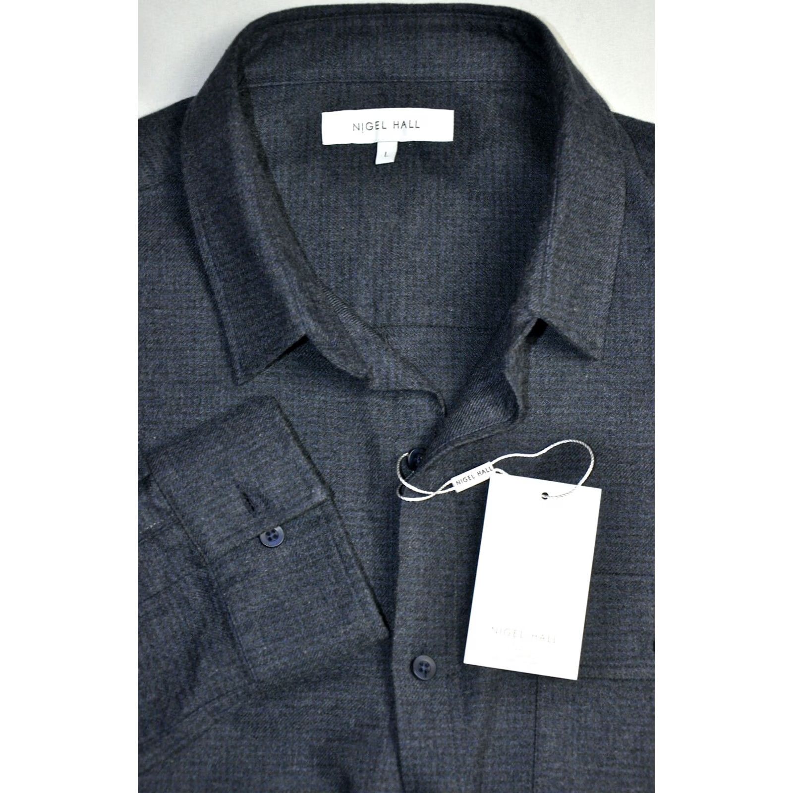 Vintage Nigel Hall Shirt Check Flannel Button-Up Pocket Gray L Mens Size US L / EU 52-54 / 3 - 5 Thumbnail