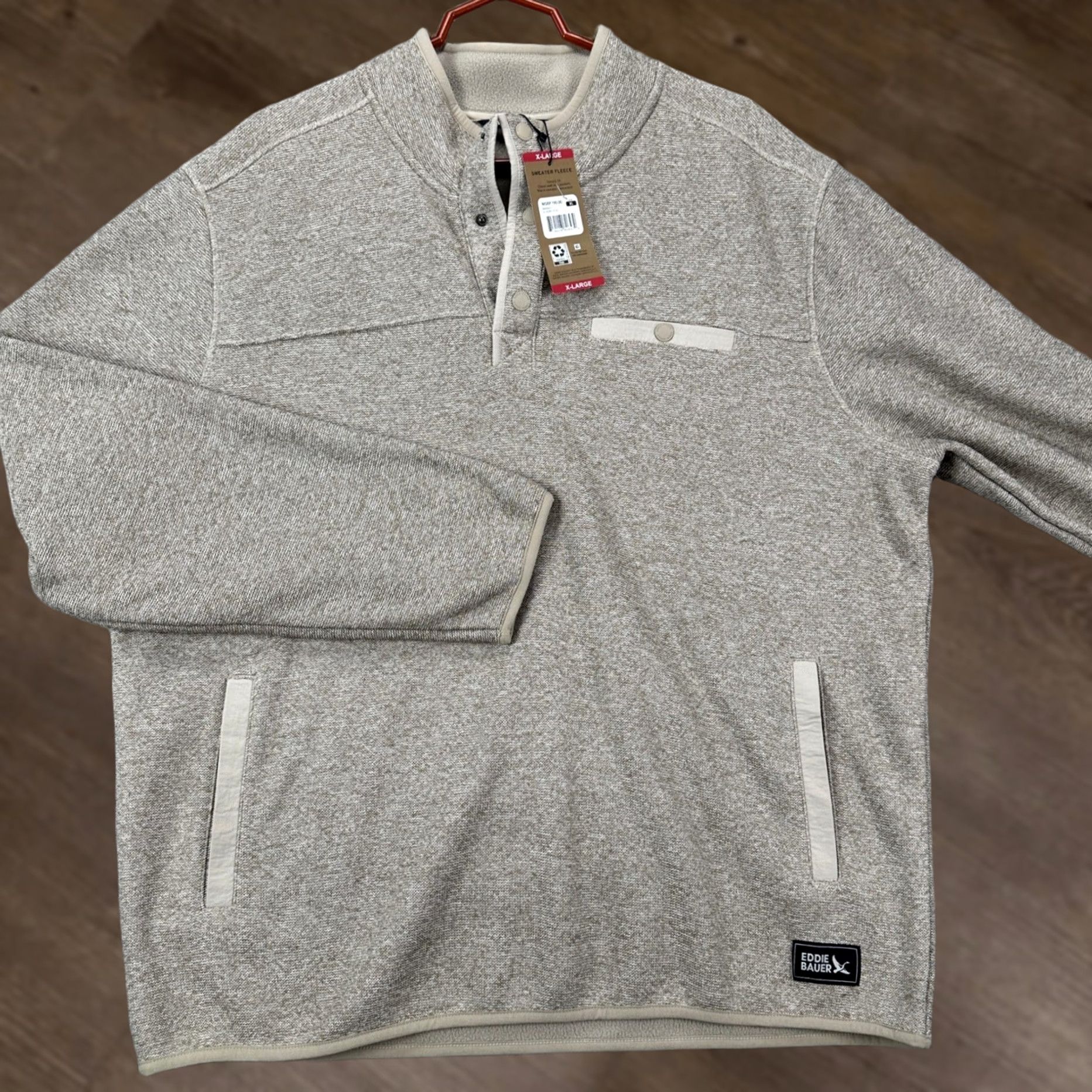 Eddie Bauer Eddie Bauer Fleece Sweater Mens XL Gray Quarter Snap Pocket Pullover Knit Seasonal Outdoor Walking Shirts Womens Size US XL / EU 56 / 4 - 1 Thumbnail