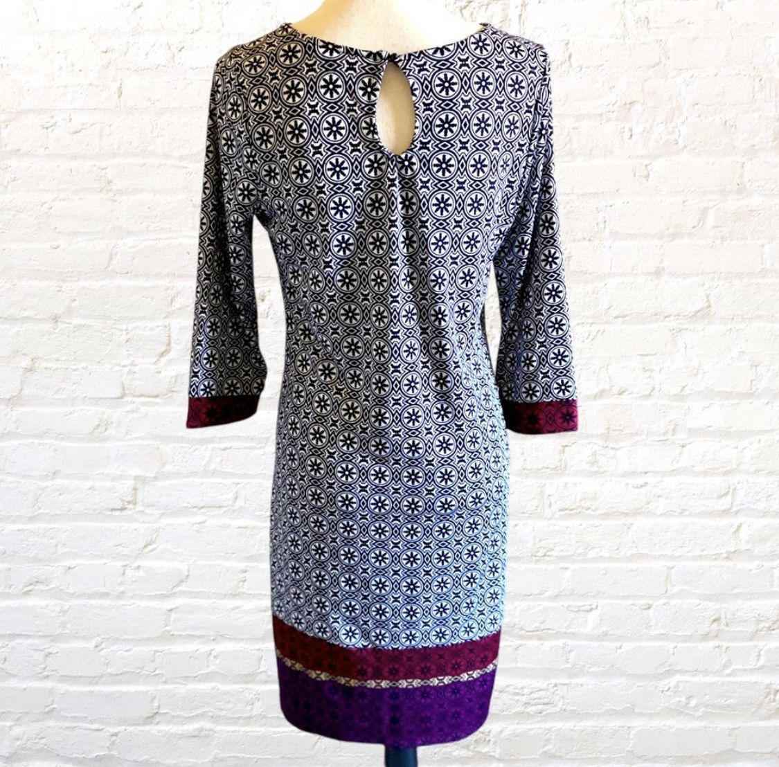 George GEORGE 3/4 SLEEVE KNEE LENGTH DRESS Size S / US 4 / IT 40 - 2 Thumbnail