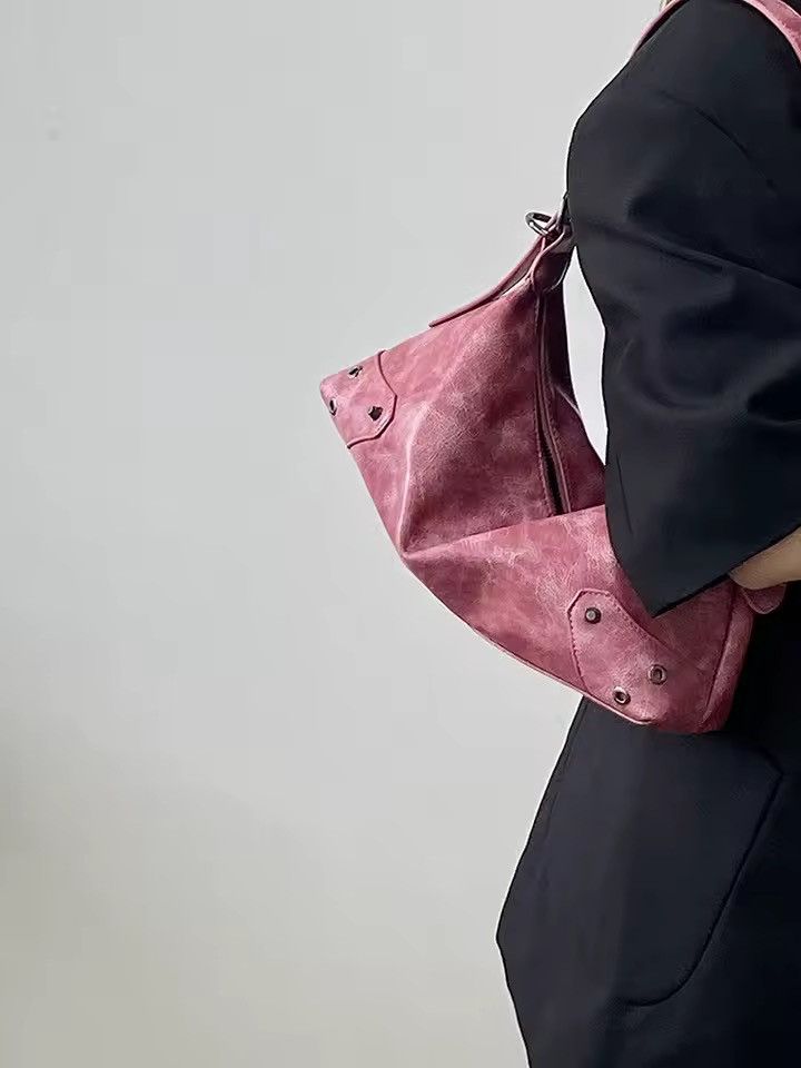 Vintage Retro Style PU Leather Small Shoulder Bag y2k unisex Size ONE SIZE - 4 Thumbnail