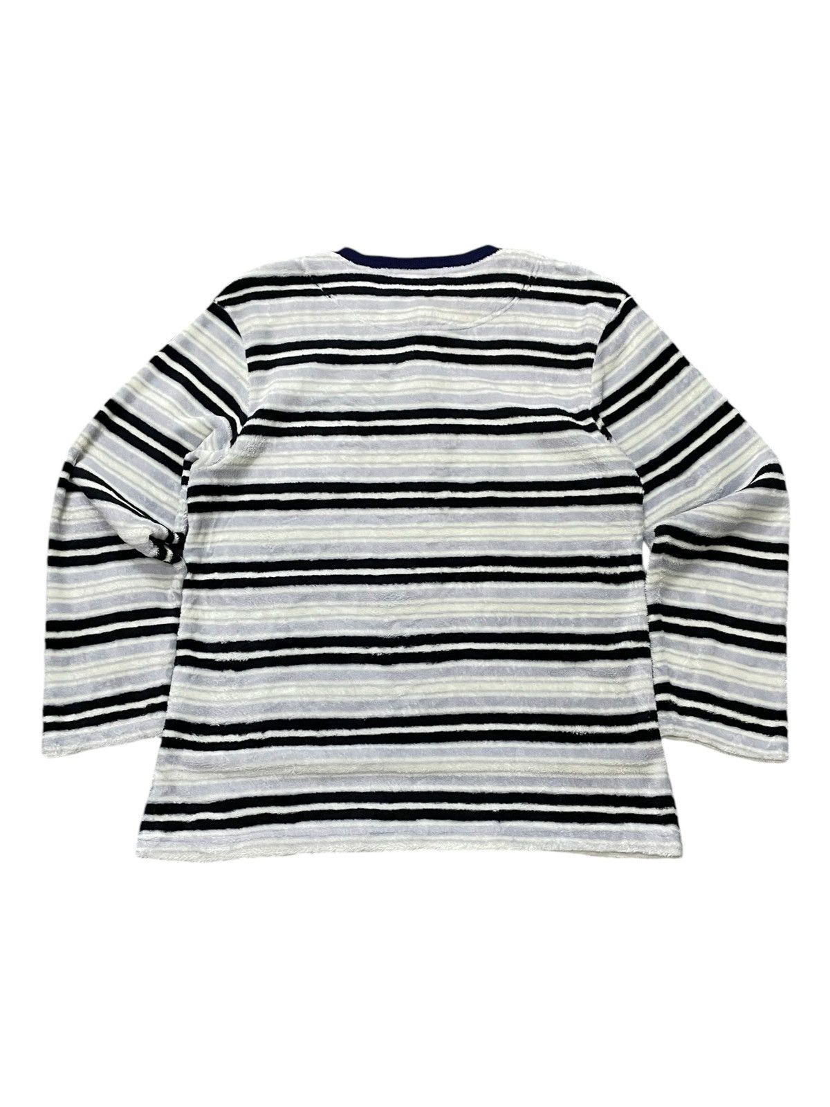 Issey Miyake × Masaki Matsushima Masaki Matsushima Border Stripe Fleece Long Sleeve Sweater Size US L / EU 52-54 / 3 - 2 Thumbnail