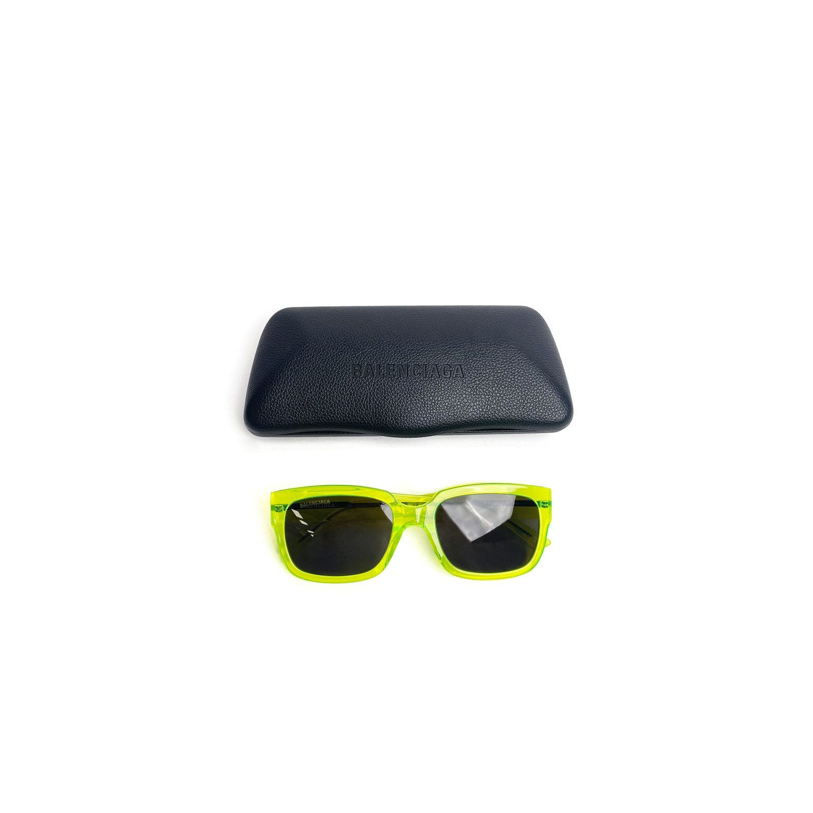 Balenciaga Neon Green Rectangle Sunnies Size ONE SIZE - 6 Thumbnail