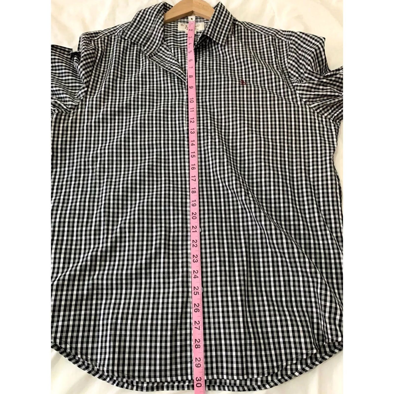 Vintage Penguin Button-Front Mens L Classic Fit Plaid Long Sleeve Men Black White Size US L / EU 52-54 / 3 - 6 Thumbnail