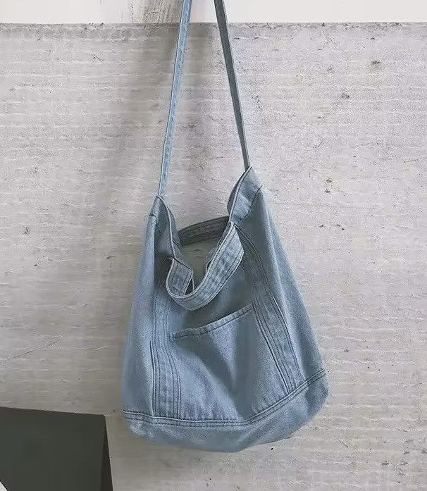 Designer × Vintage Denim Light Blue Shoulder Bag Size ONE SIZE - 4 Thumbnail