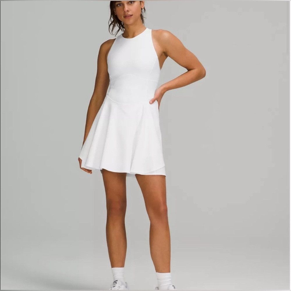 Lululemon Women’s Lululemon White Court Crush Cross Back Tennis Dress Size L / US 10 / IT 46 - 1 Thumbnail