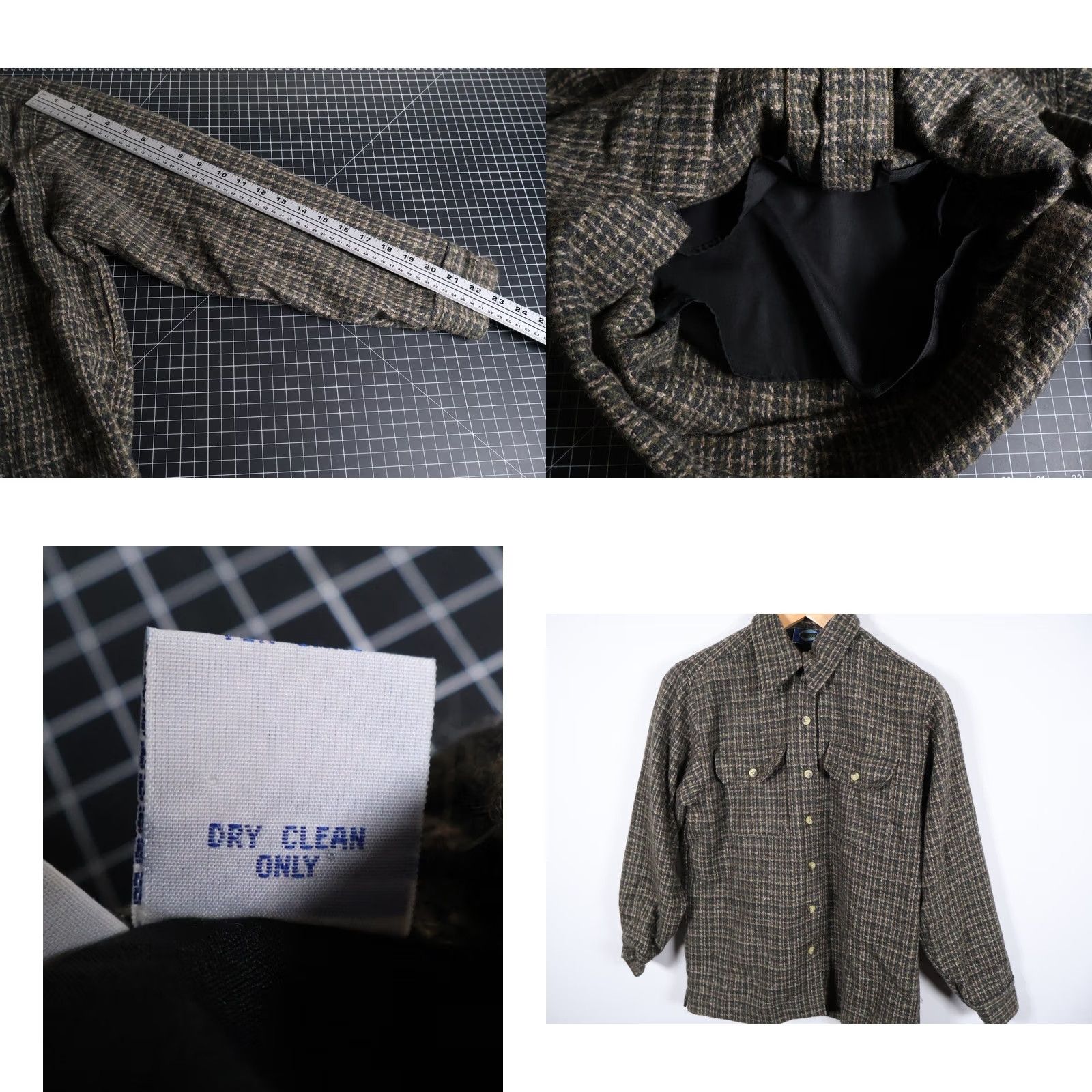 Vintage VINTAGE Overdrive Shirt Jacket Women's M Green Plaid Wool Lined 90s Grunge Shacketбур Size M / US 6-8 / IT 42-44 - 8 Thumbnail
