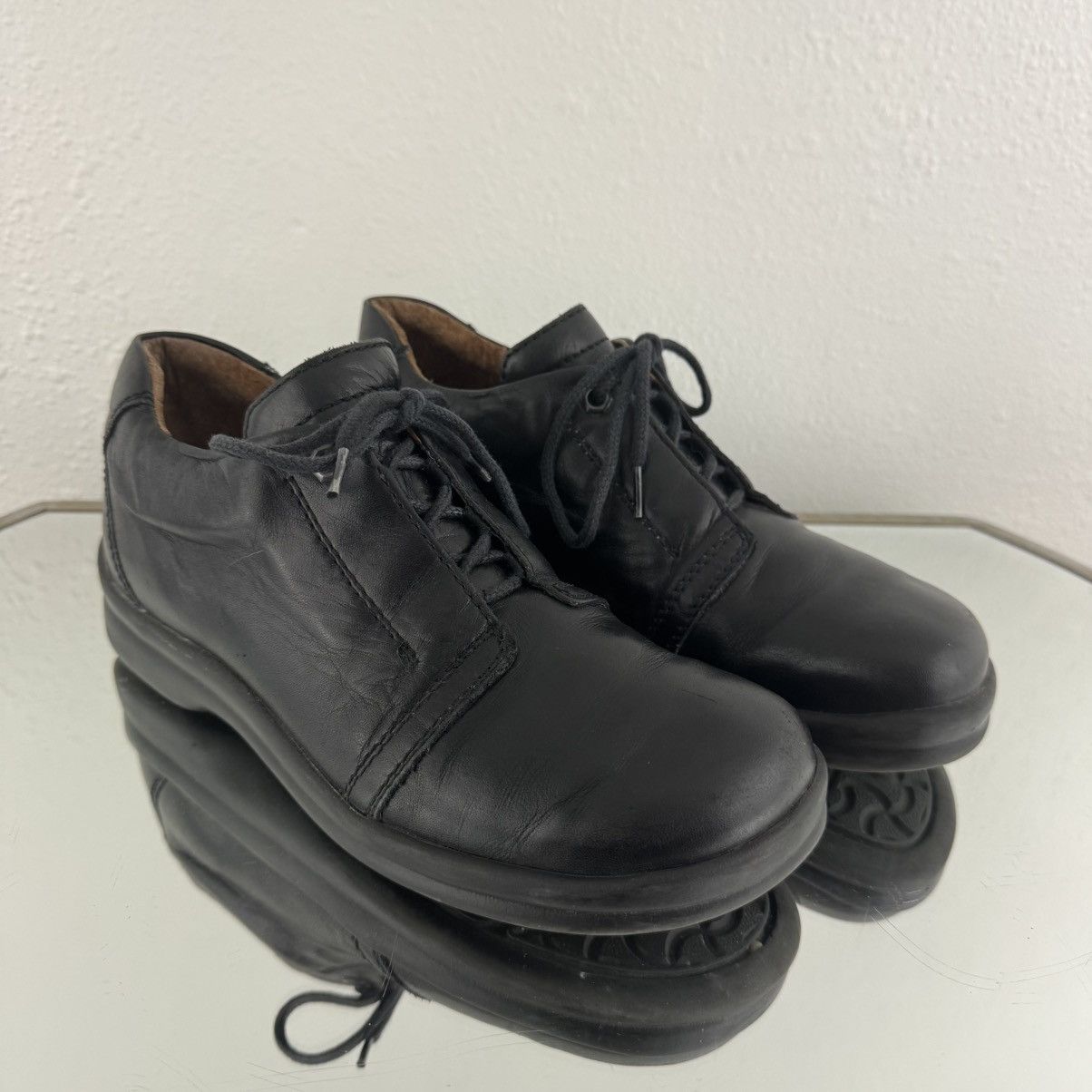 Birkenstock BIRKENSTOCK Footprints Womens Black Leather Oxford Shoes Size US 7.5 / IT 37.5 - 1 Thumbnail