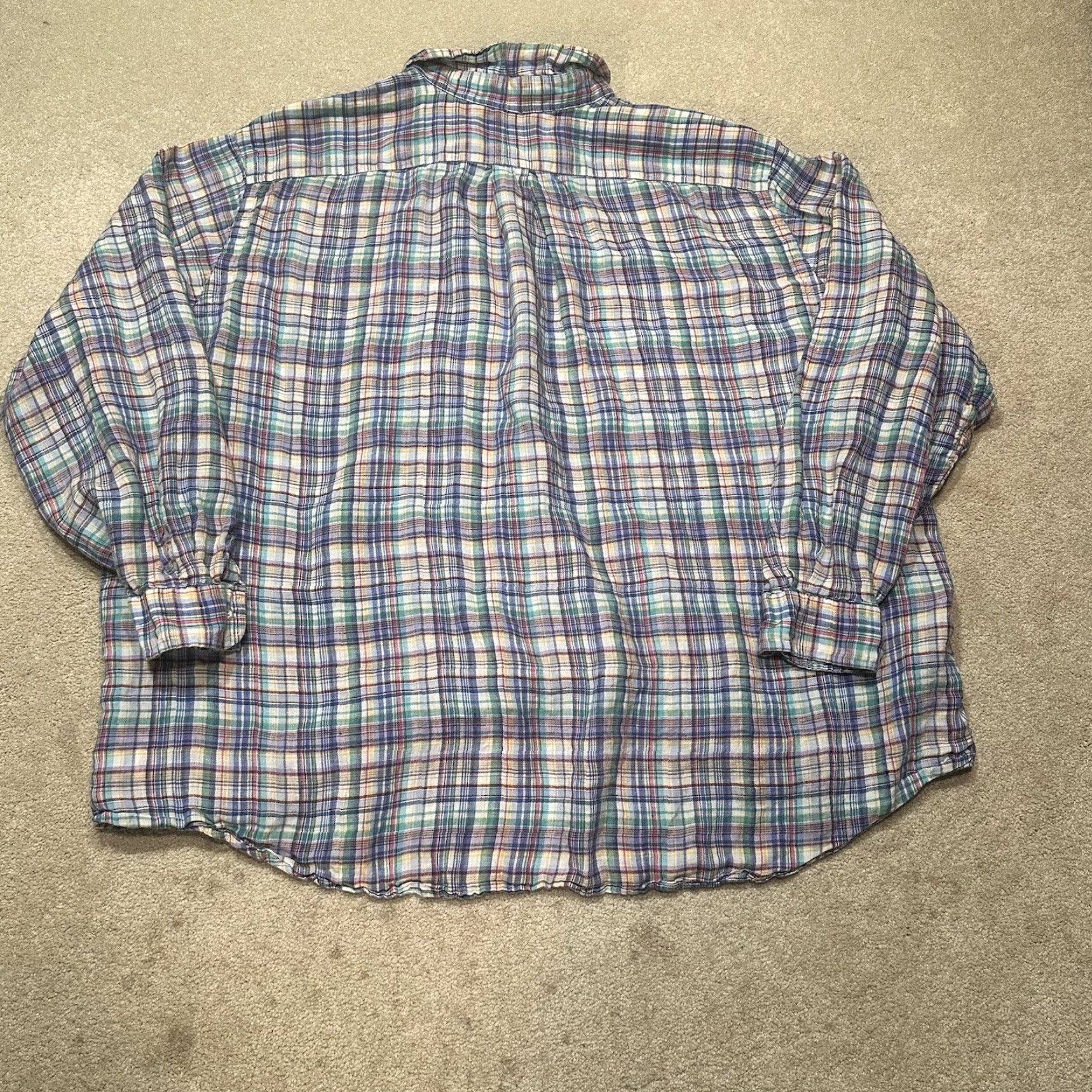 Polo Ralph Lauren Polo Ralph Lauren Linen Button-Up Shirt Mens XL Colorful Plaid Preppy Easter Button-Down Classic Mens Shirt Size US XL / EU 56 / 4 - 3 Thumbnail