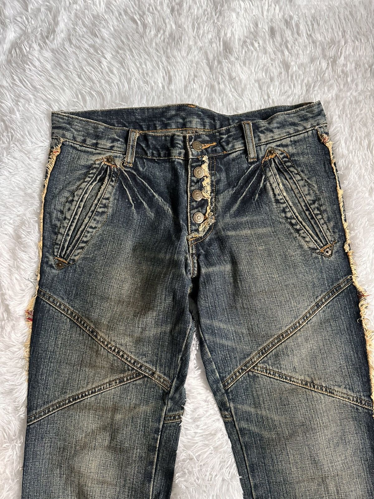 Tornado Mart Tornado Mart Side Fur Flare Denim Jeans Size US 31 - 3 Thumbnail