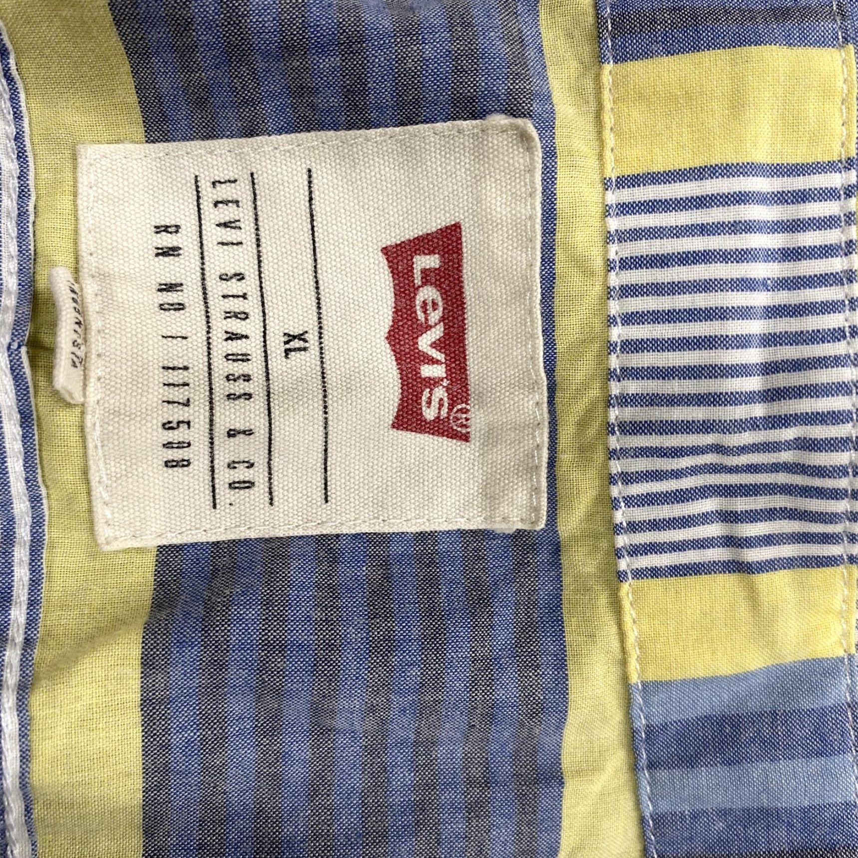 Levi's Levi's Shirt Mens XL Blue Striped Short Sleeve Button Up Casual Cotton Polyester Size US XL / EU 56 / 4 - 2 Thumbnail