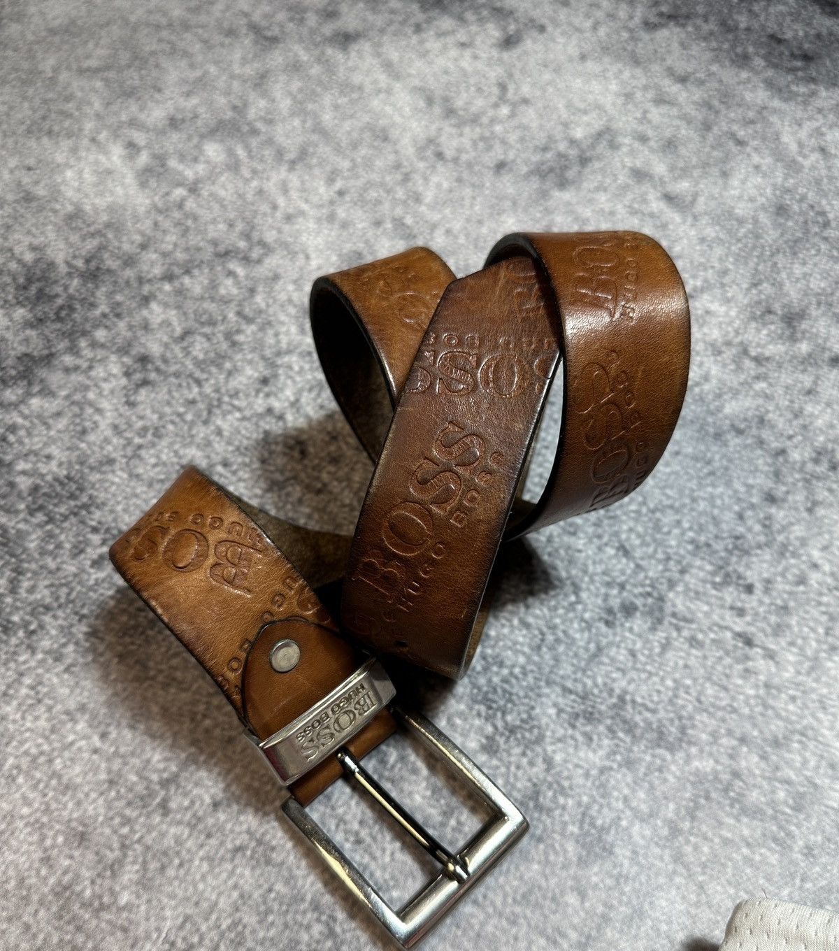Hugo Boss × Vintage Y2K Hugo Boss Logo Belts Leather Streetwear Rare USA Style Size ONE SIZE - 2 Thumbnail