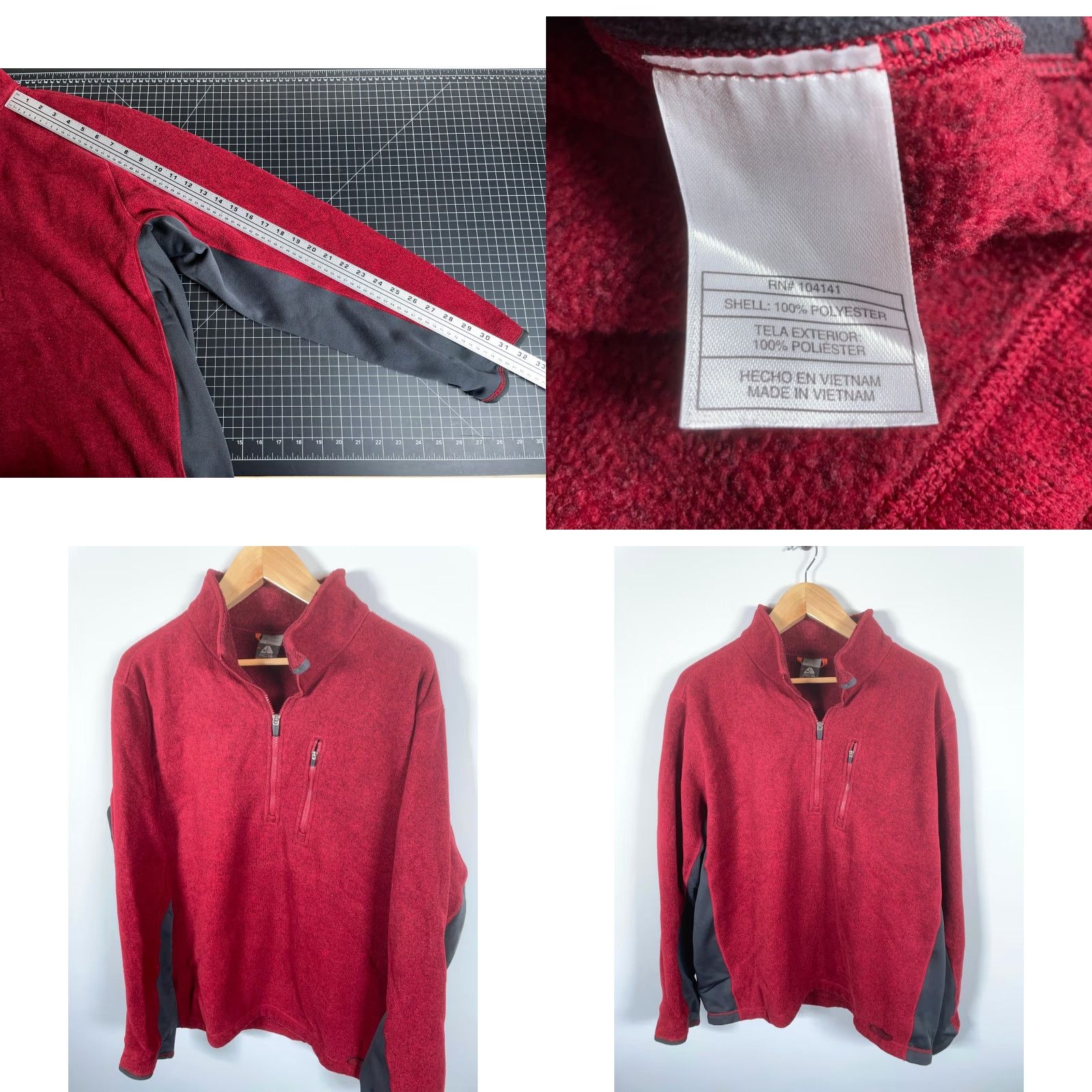 Nike Nike ACG Fleece Pullover Jacket 2XL Red Gray 1/4 Zip Hiking Outdoors Mens Regular Thermal Therma Size US XXL / EU 58 / 5 - 8 Thumbnail