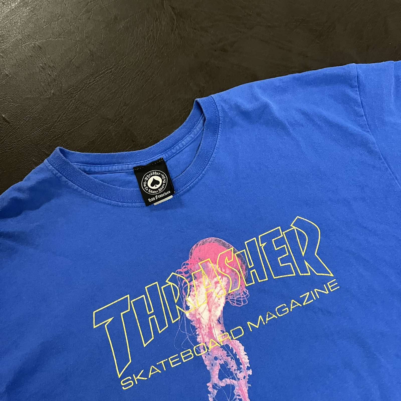 Thrasher × Welcome Skateboards Thrasher Atlantic Drift Blue Jellyfish Logo T-shirt Sz XL Size US XL / EU 56 / 4 - 5 Thumbnail