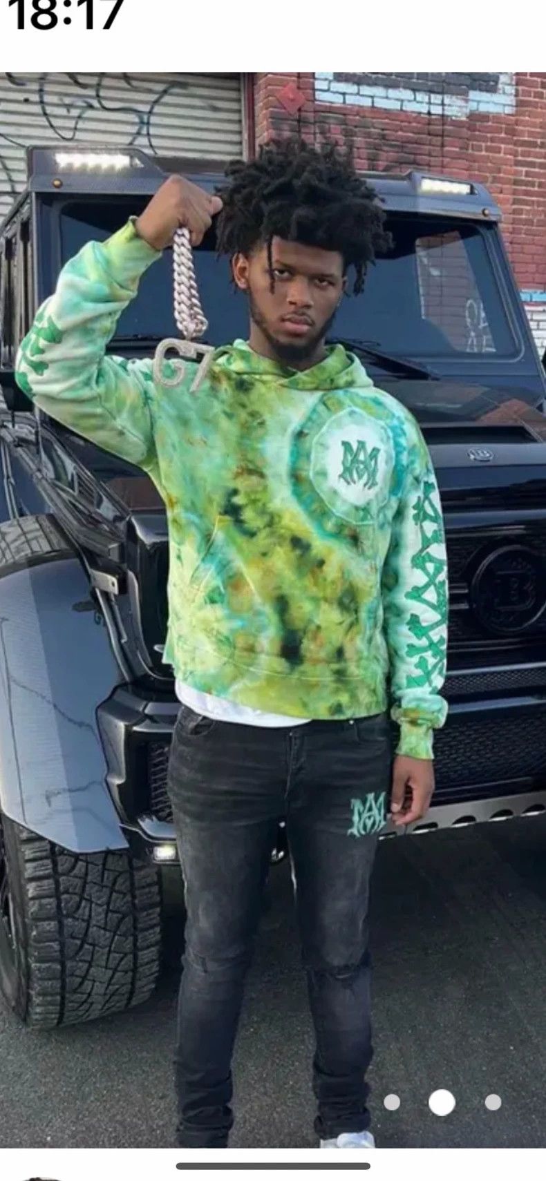 Amiri Amiri Green tie-dye hoodie 2501-Nextarrow Size US M / EU 48-50 / 2 - 8 Thumbnail