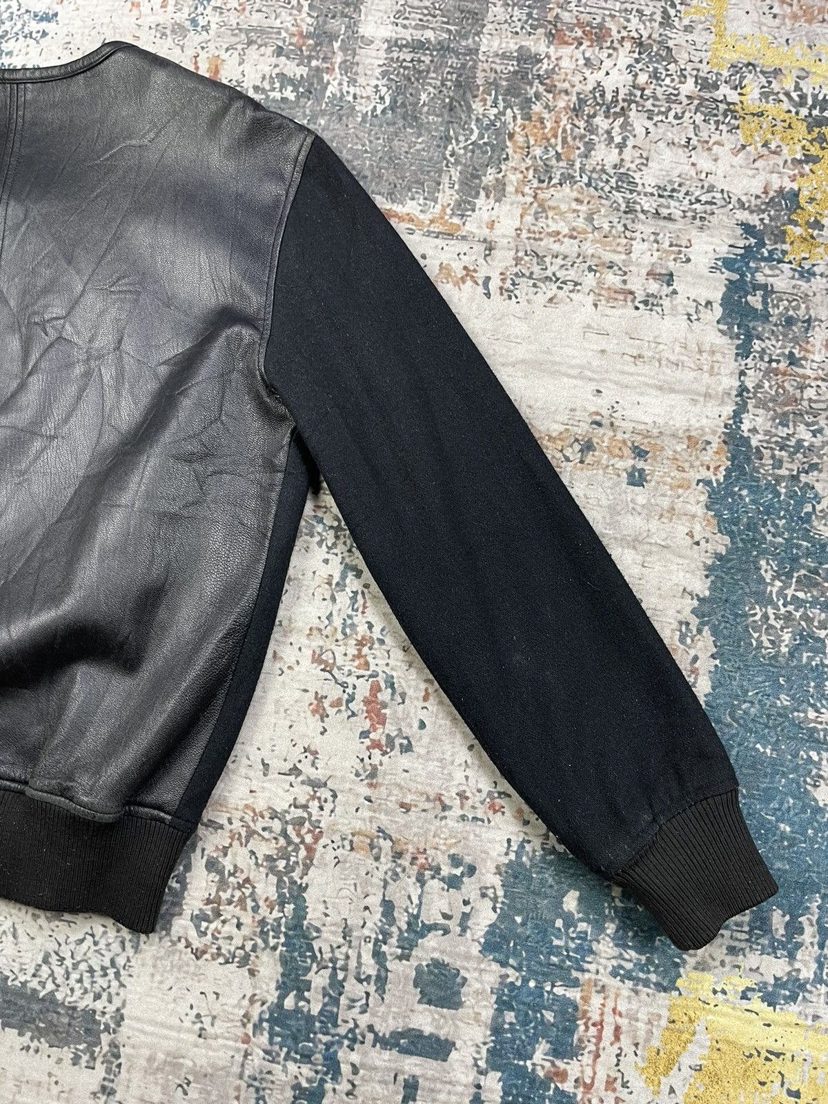 Black Scale BLVCK SCVLE Hybrid Back Leather Front Wool Jackets Size US M / EU 48-50 / 2 - 8 Thumbnail