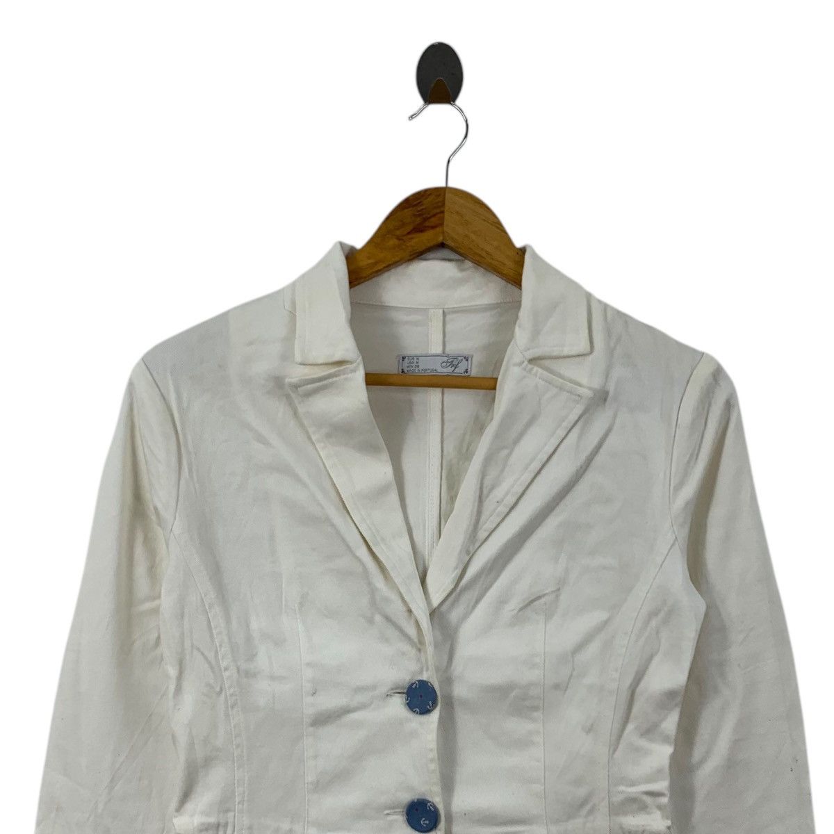 Zara ZARA White Plain Blazer Coat Jacket Size M / US 6-8 / IT 42-44 - 4 Thumbnail