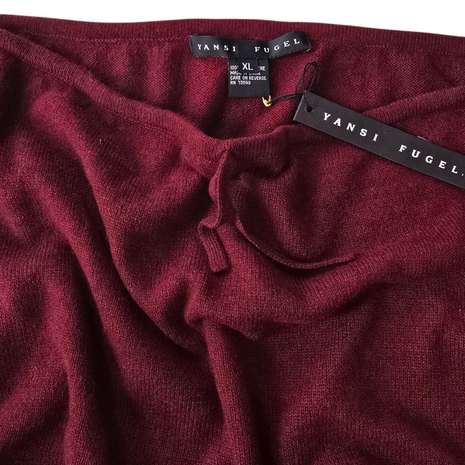 Other Yansi Fugel 100% Cashmere Maxi Skirt Burgundy Wine Size XL Size 40" / US 18 - 9 Thumbnail