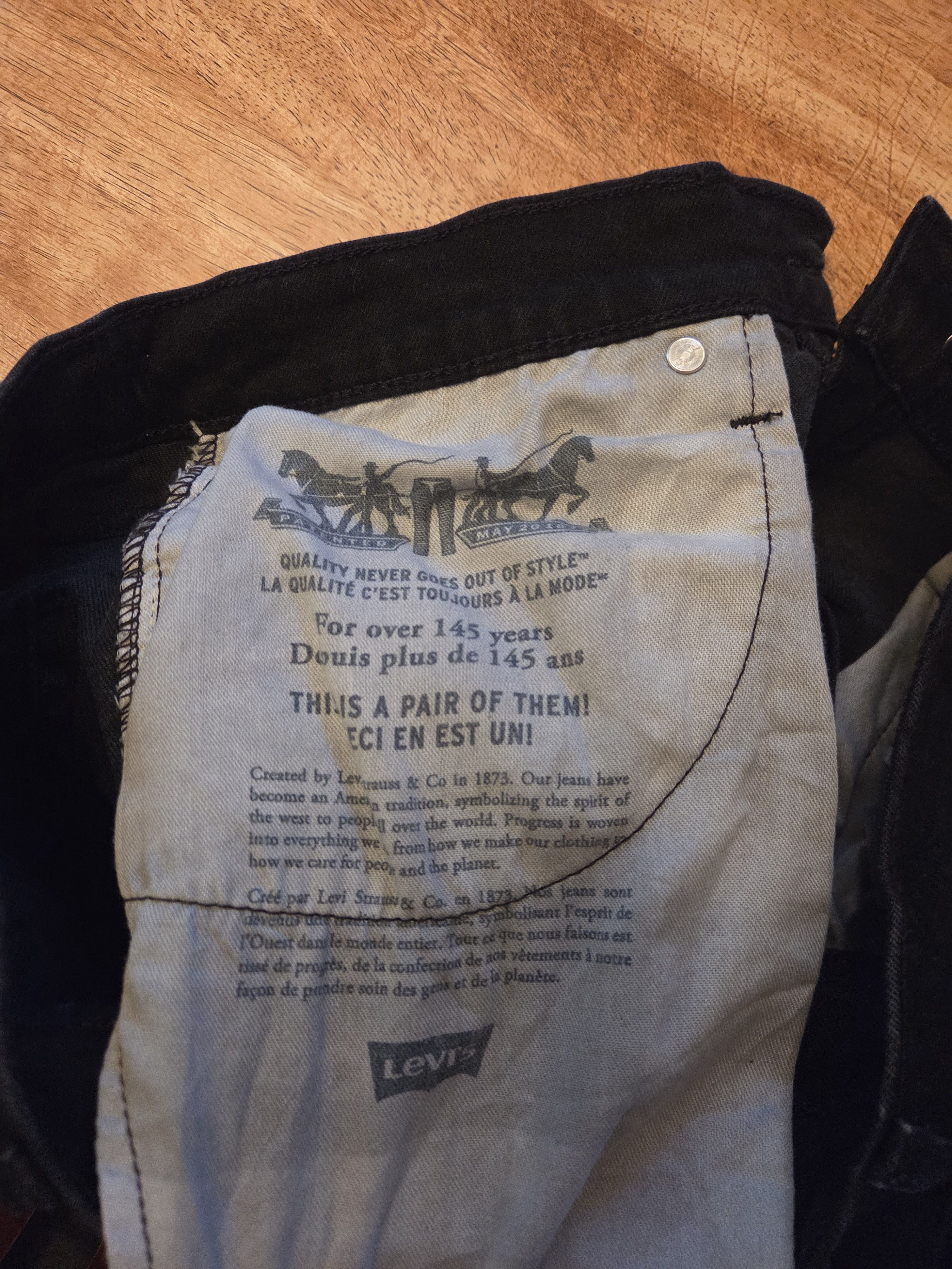Levi's Black Jean Shorts (FINAL DROP) Size US 33 - 4 Thumbnail
