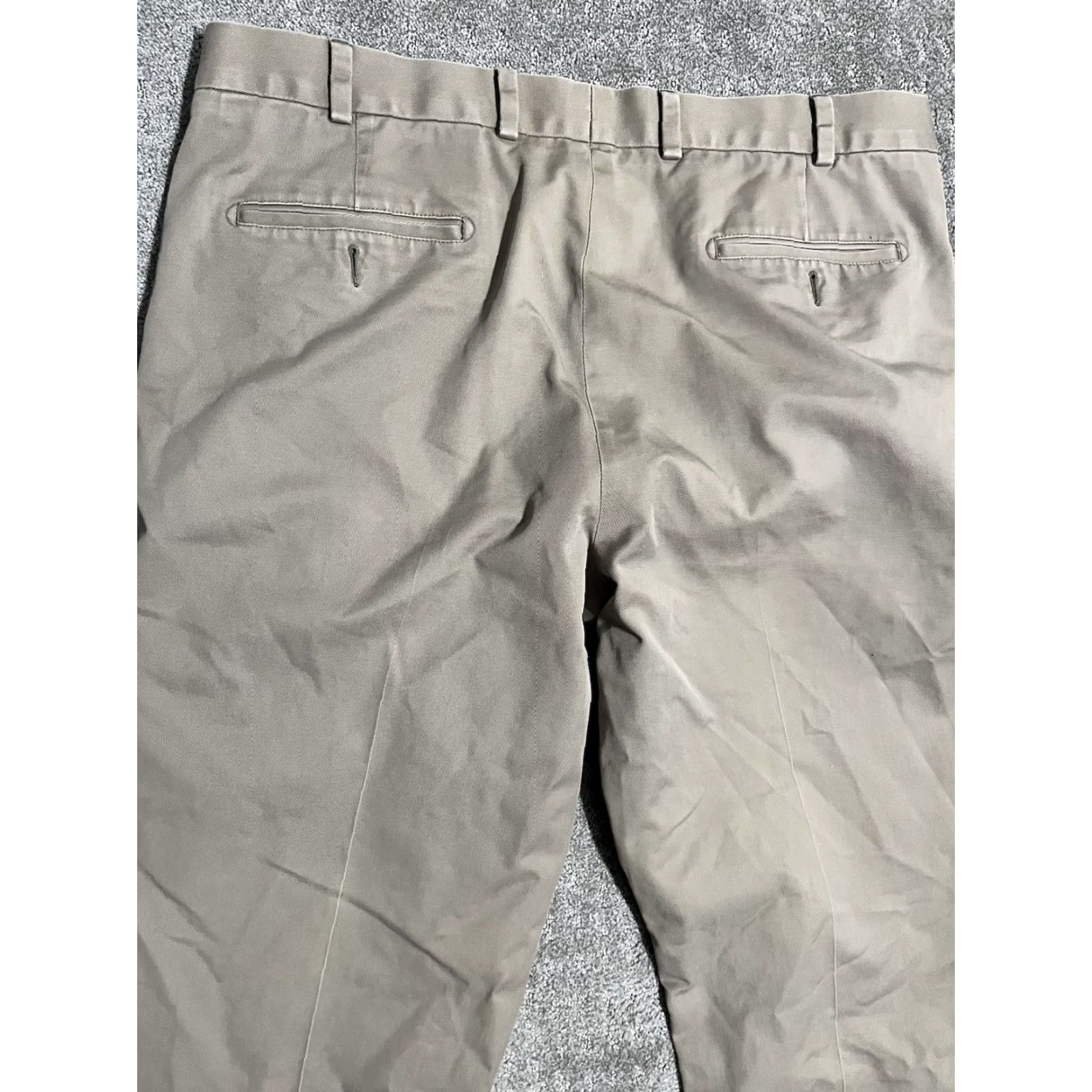 Nordstrom VINTAGE John W. Nordstrom Pleated Pants Size 40x31 Khaki Beige Cotton Polyester Tech-Smart Men Pants 40 Regular Inseam 31 Mens Size US 40 / EU 56 - 2 Thumbnail