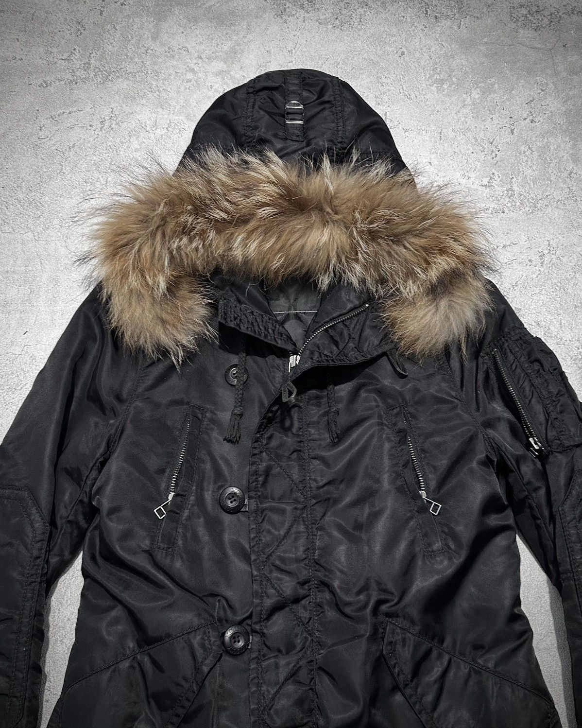 Japanese Brand Vkei Moussy N2b Fur Hood Jacket Kmrii Lgb Style Size US M / EU 48-50 / 2 - 4 Thumbnail